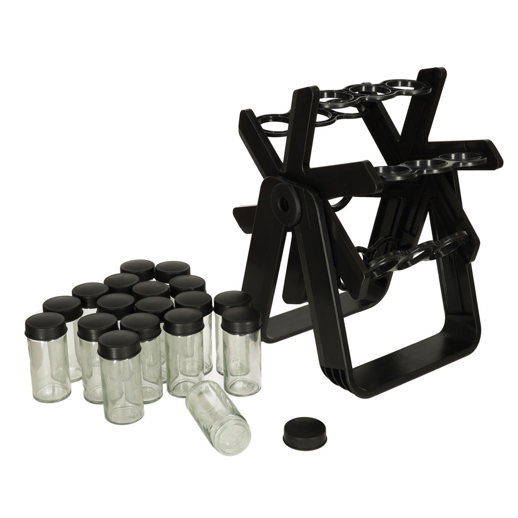 Rotating spice rack with container