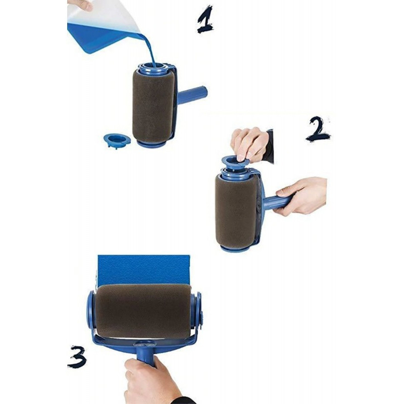 Painting set with non-drip roller