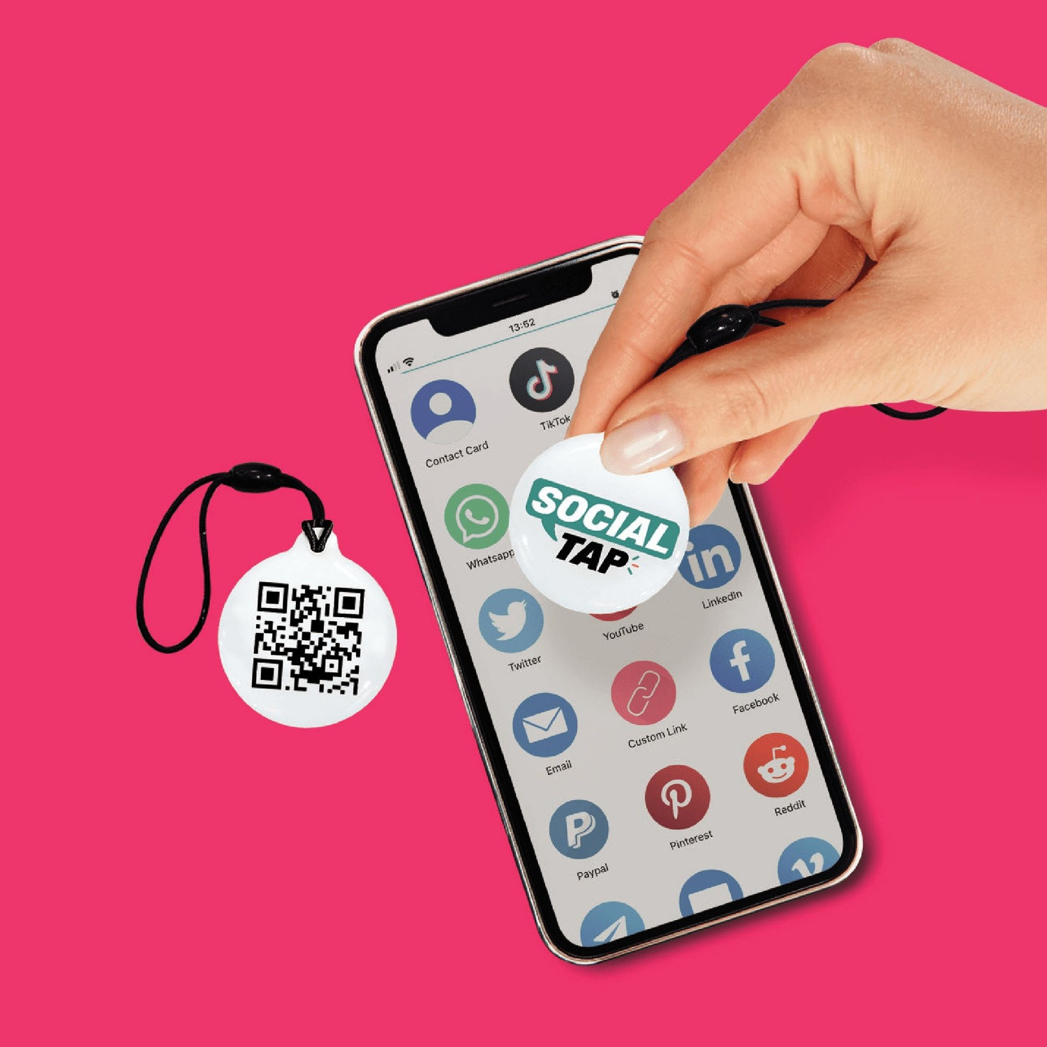 Witte sleutelhanger - NFC