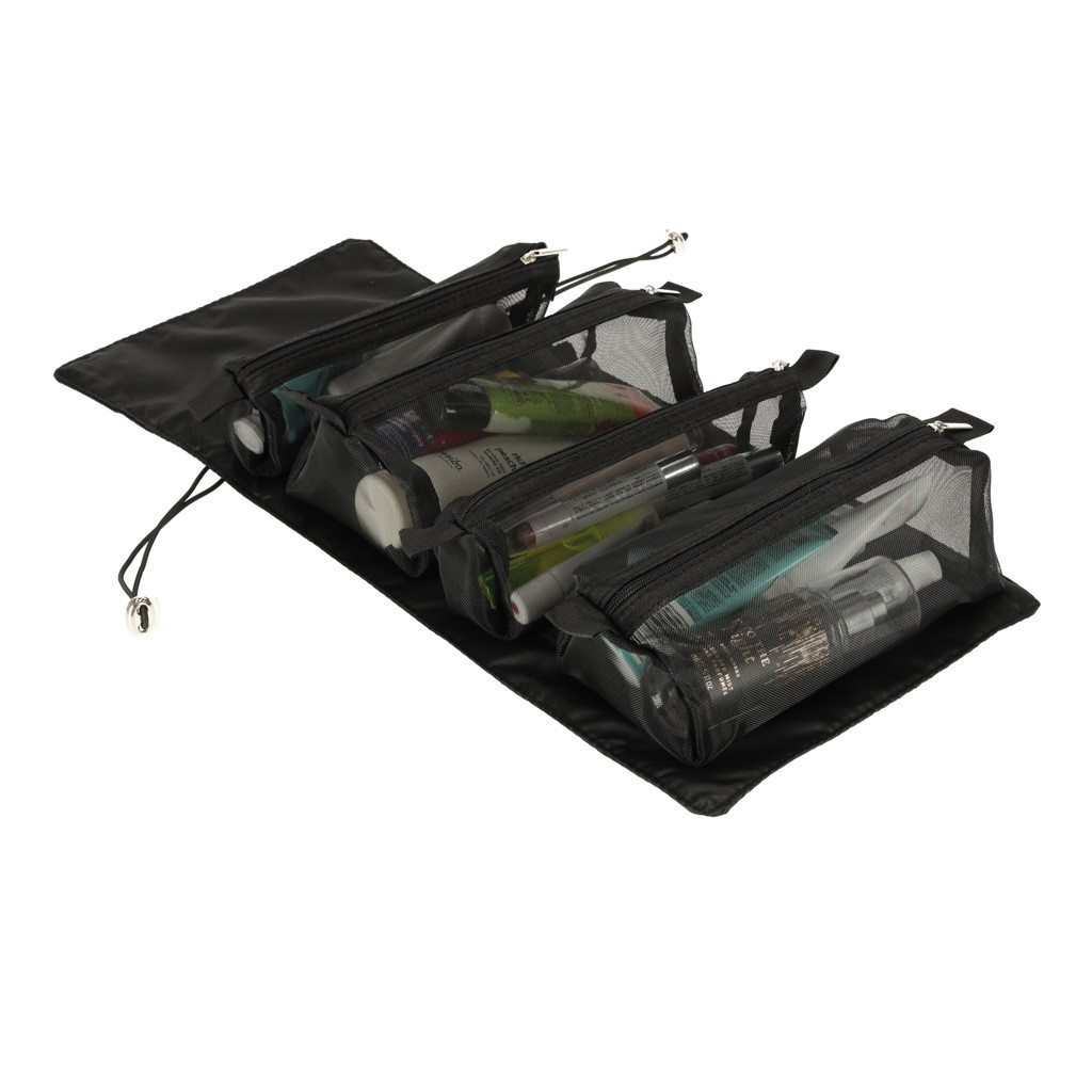 Neceser con 4 compartimentos extraíbles - Negro