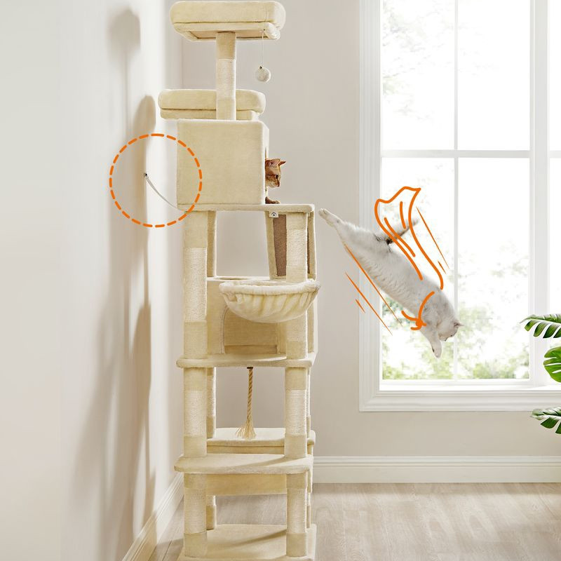 Large Cat Tree with Scratching Post, Viewing Points & Hammock