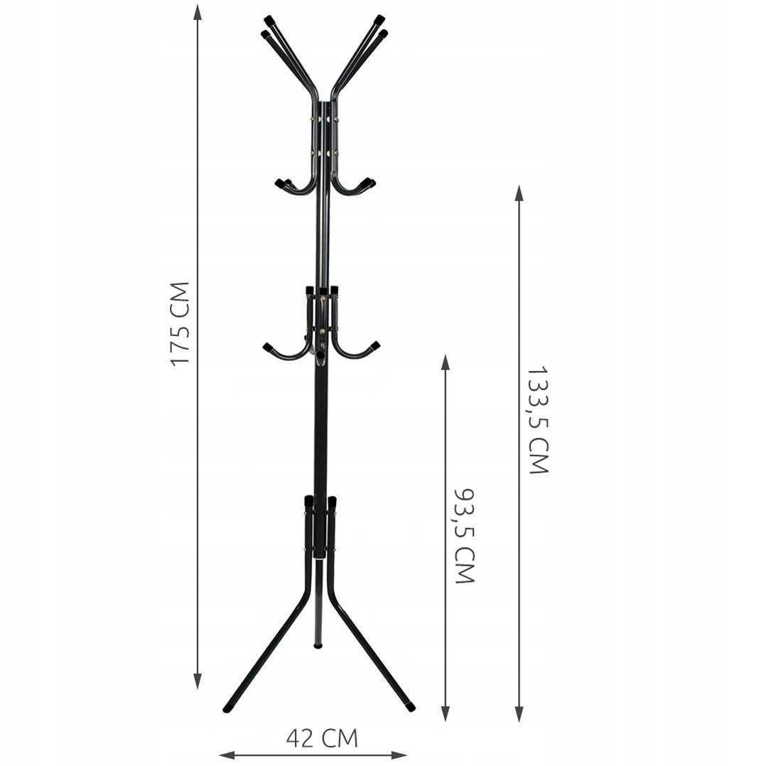 Percha de pie 170 cm - Negro