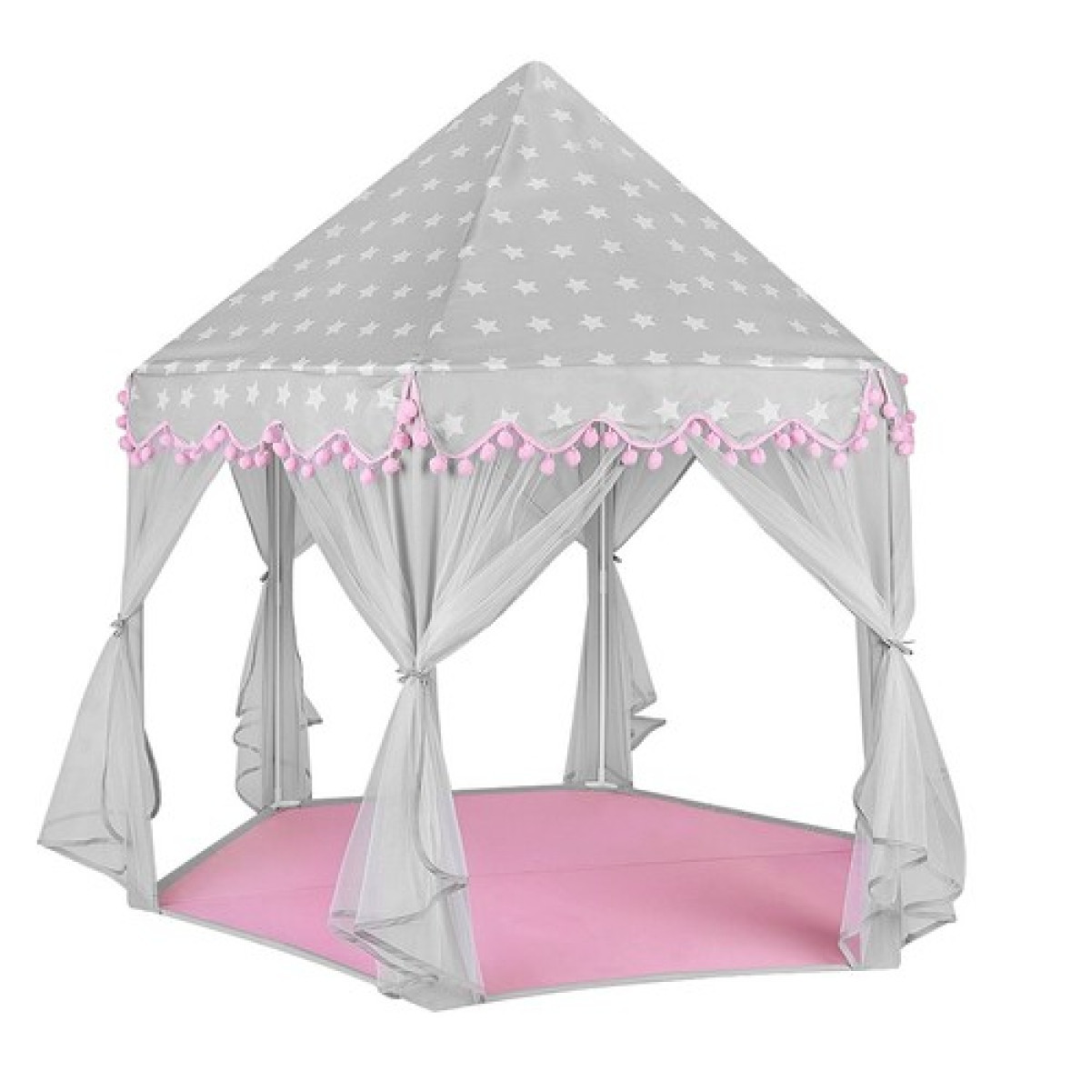 Tenda da gioco per bambini grigio e rosa