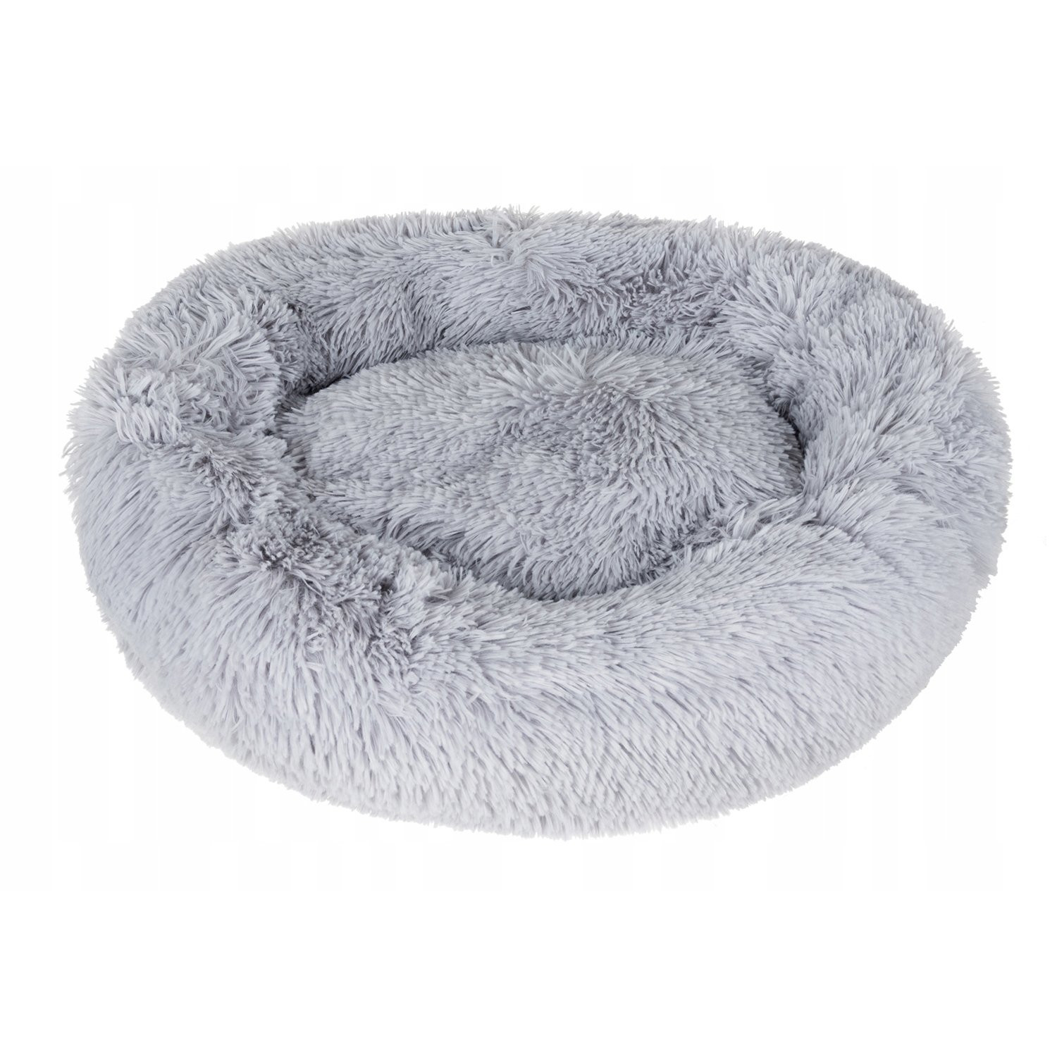 Fluffy dog bed gray