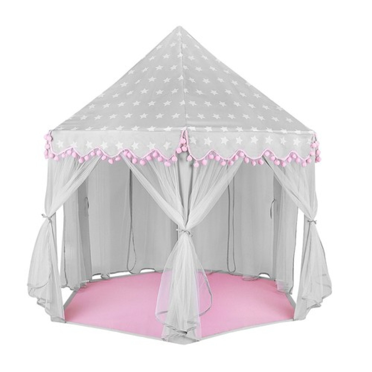 Tenda da gioco per bambini grigio e rosa