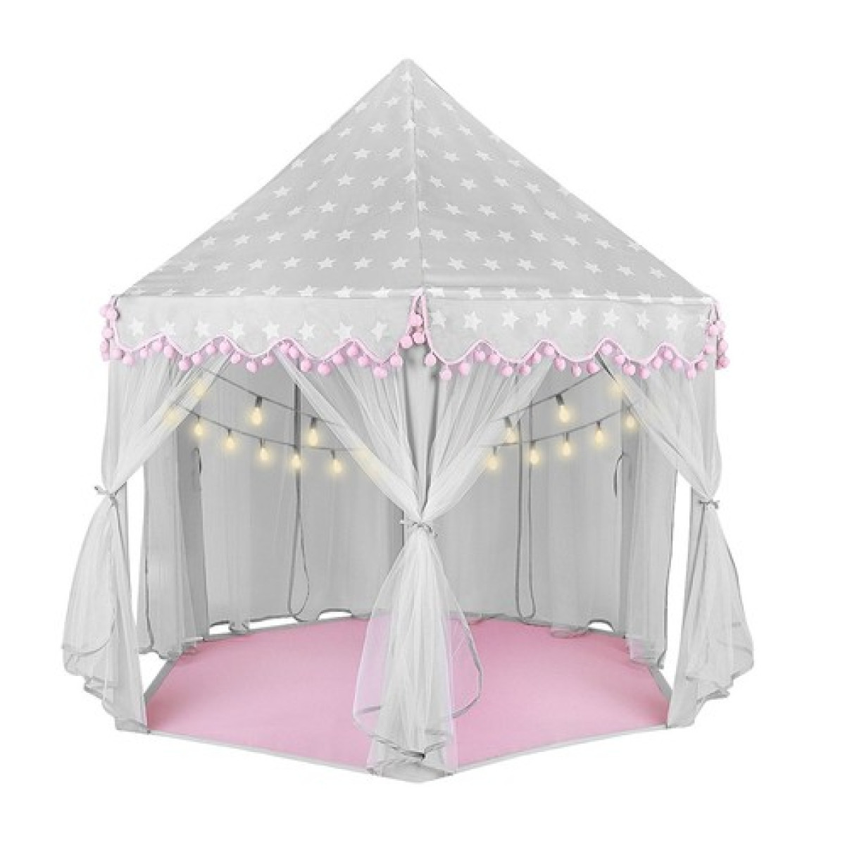 Tenda da gioco per bambini grigio e rosa