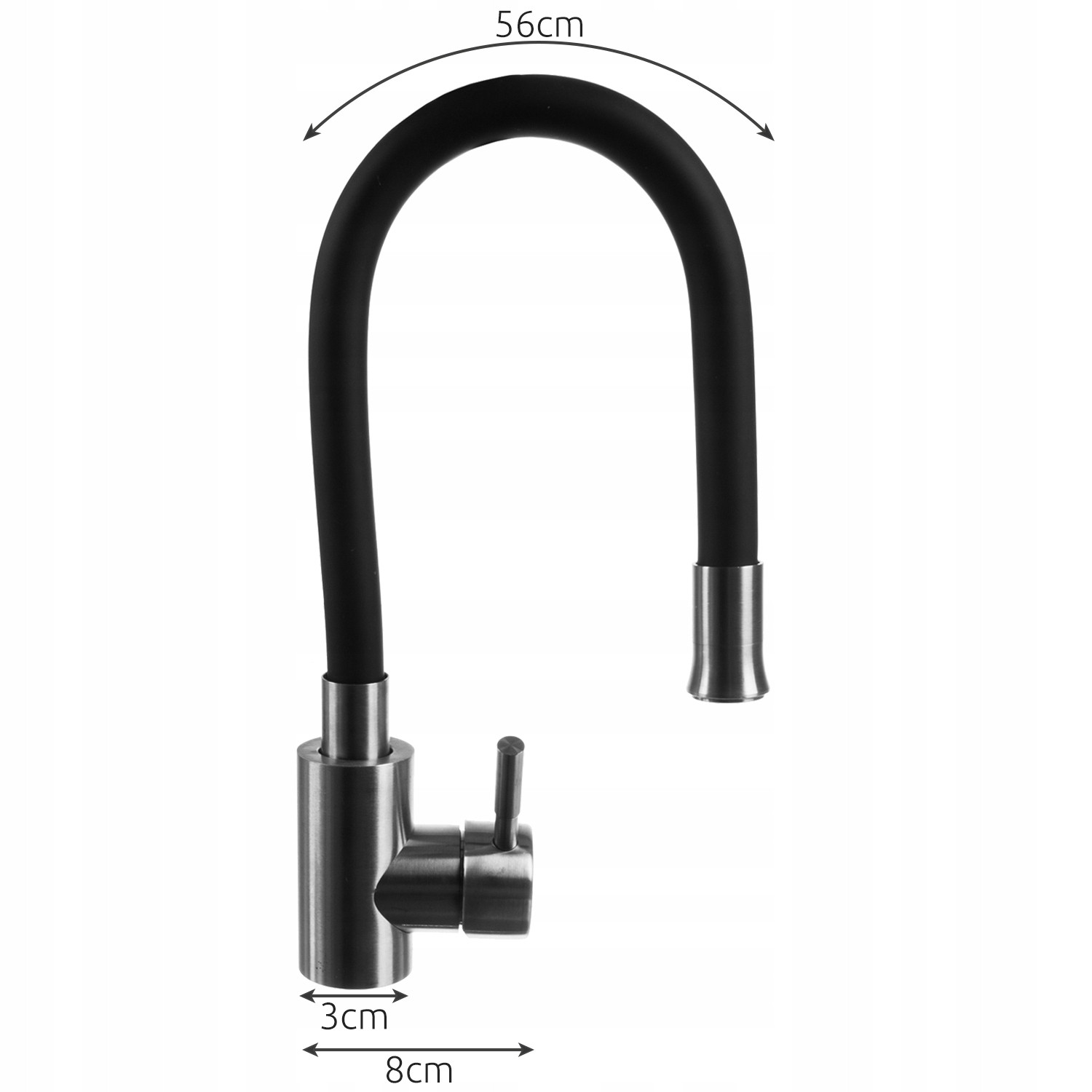 Flexible kitchen faucet with pull-out spout