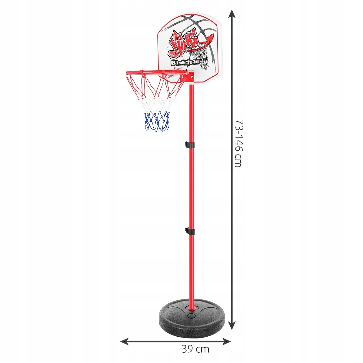Jogo de basquetebol com cesto e baliza