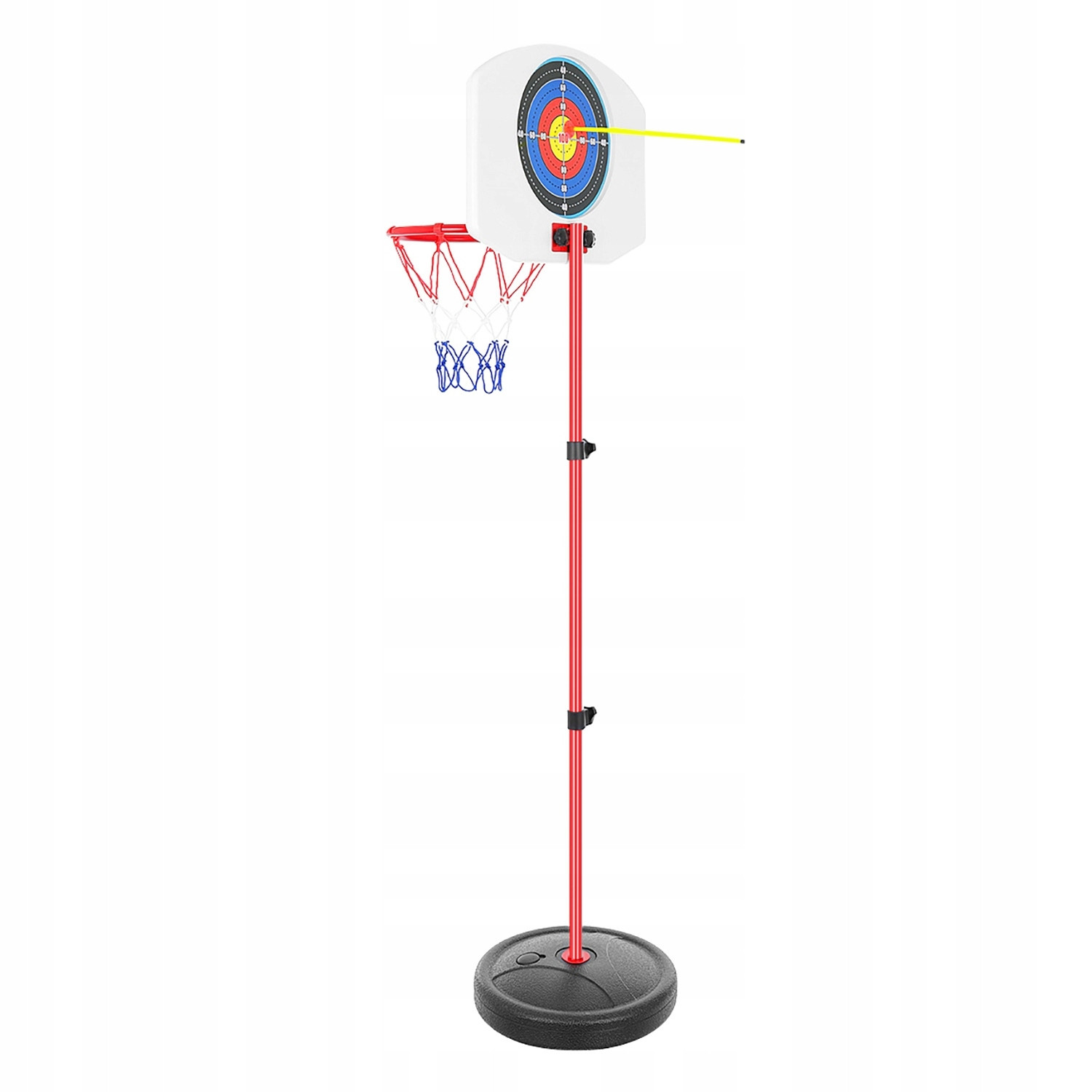 Jogo de basquetebol com cesto e baliza