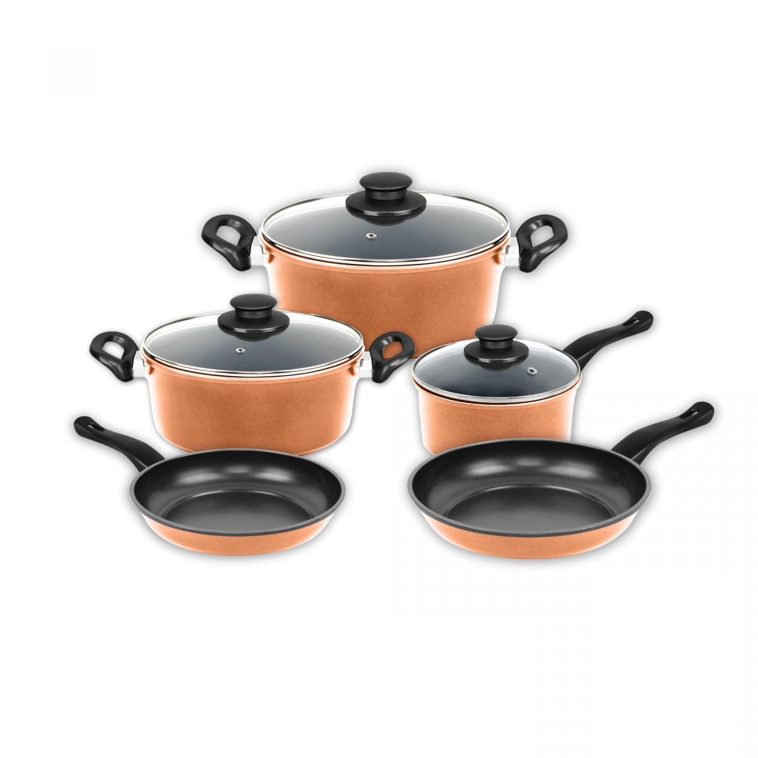 Nonstick copper cookware set - 8 pieces