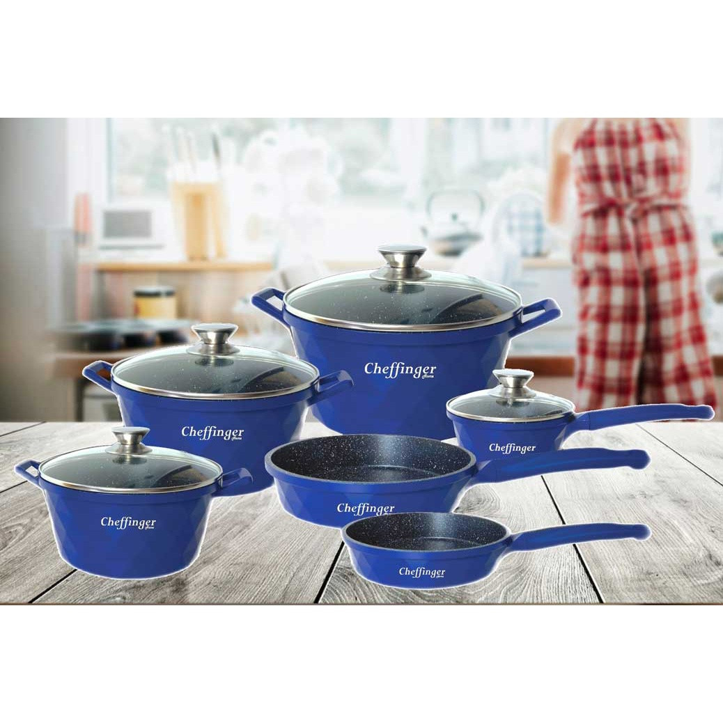 Casserole 10 pièces - bleu