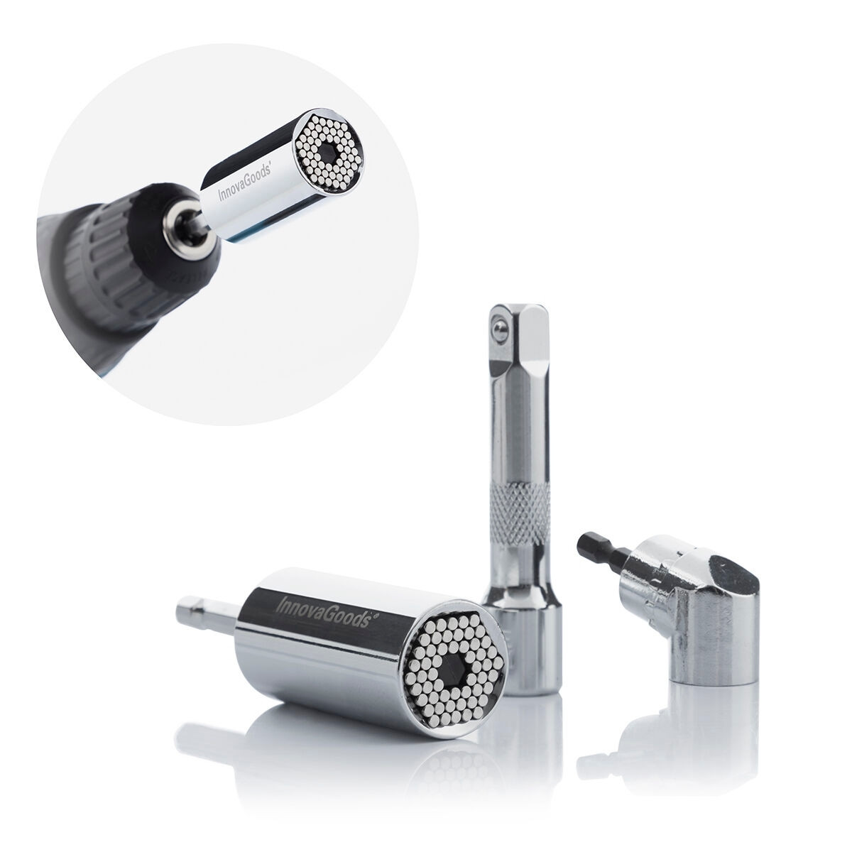 Versatile universal socket wrench with accessories