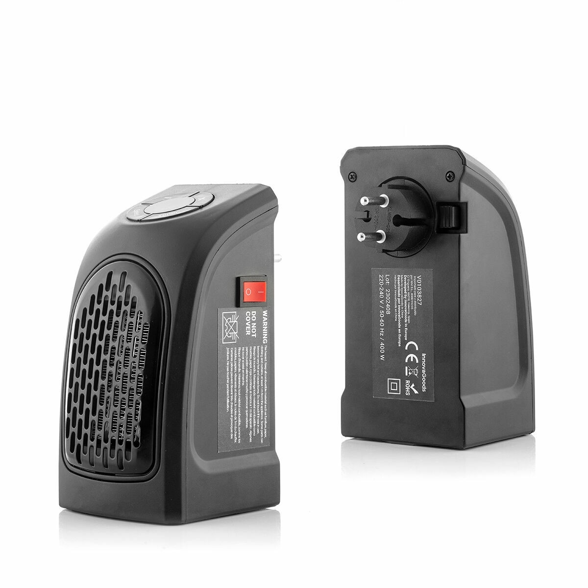 Mini stufa portatile da 400 W con LED, timer e termostato
