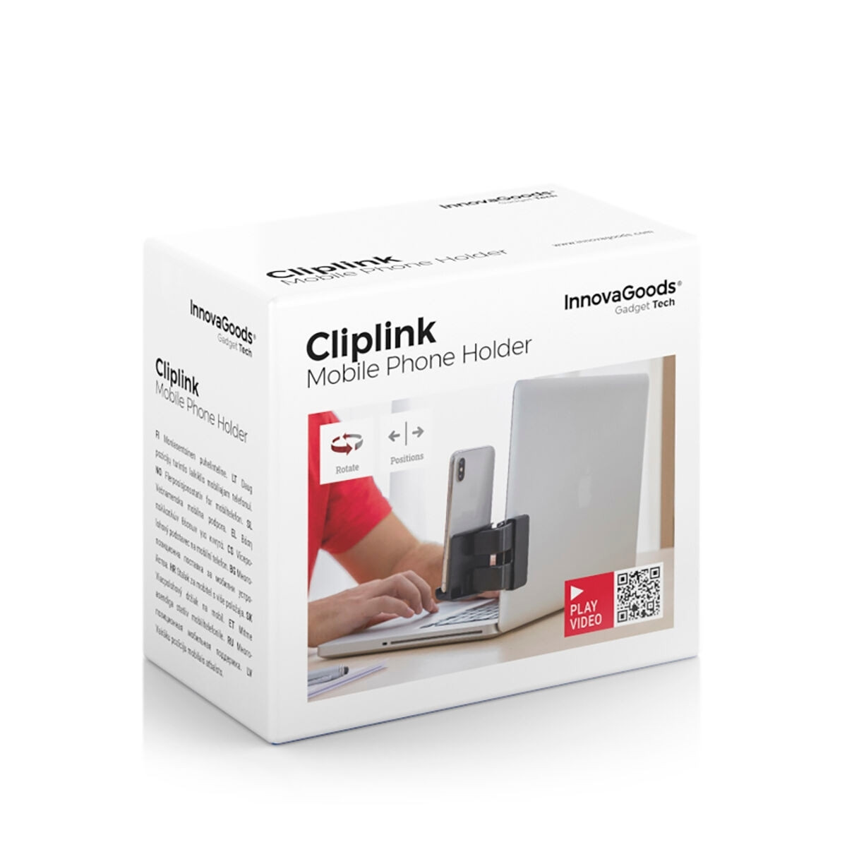 Supporto per cellulare con clip e silicone - Nero