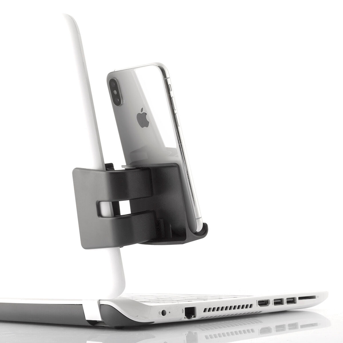 Supporto per cellulare con clip e silicone - Nero