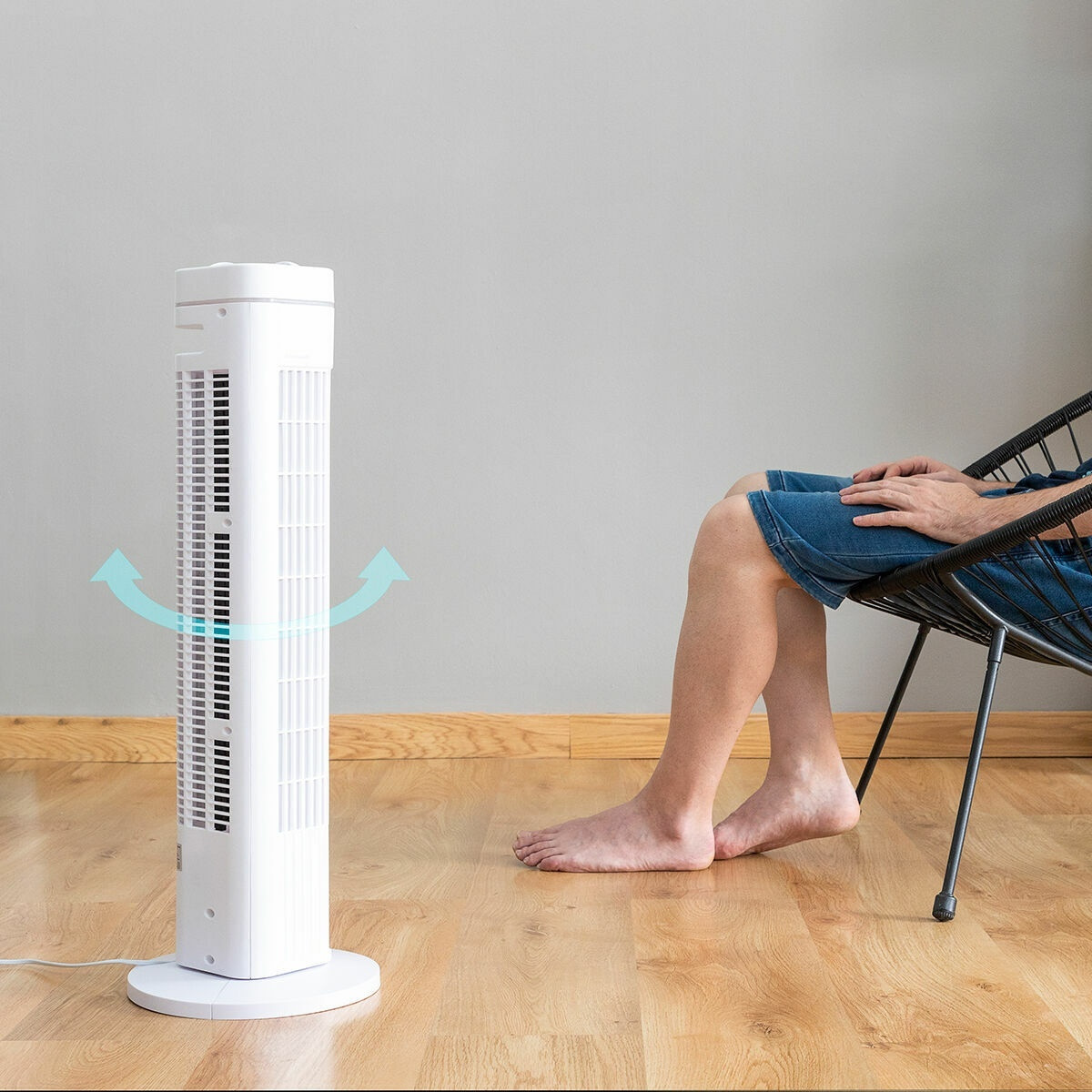 Quiet Tower Fan with Timer and Oscillation