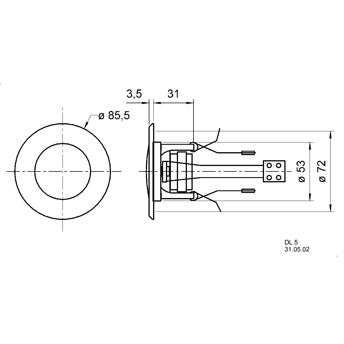 DL 5 - 8 Ohm - 5 cm (2") ceiling speaker