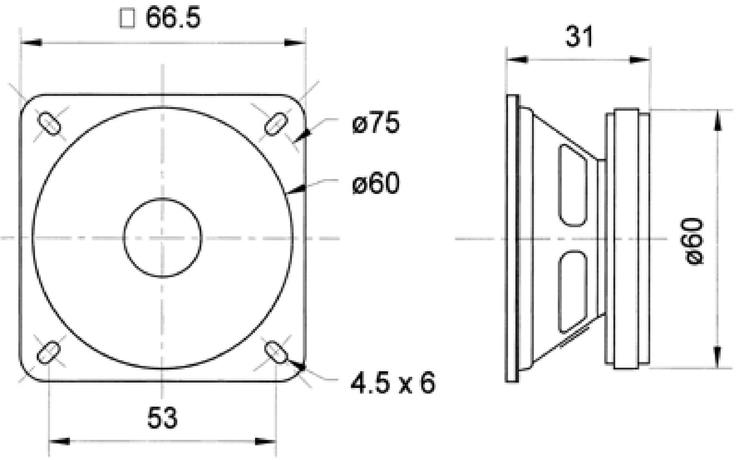 FRS 7 - 8 Ohm - 6.5 cm (2.5") full range speaker