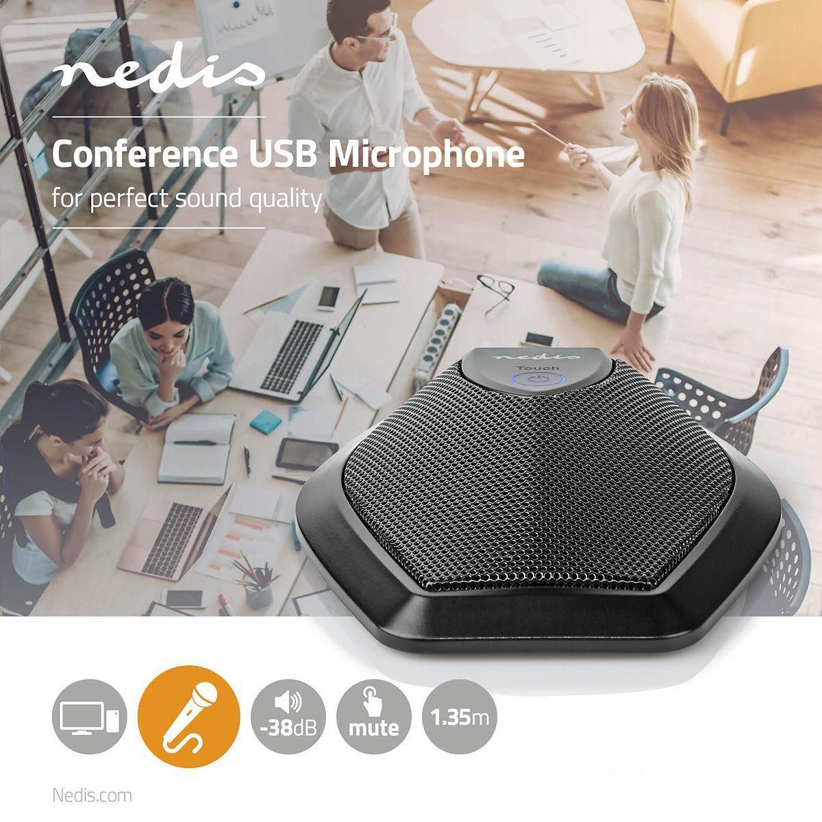 Microfono | Utilizzato per: computer / desktop | Cablato | 1x USB