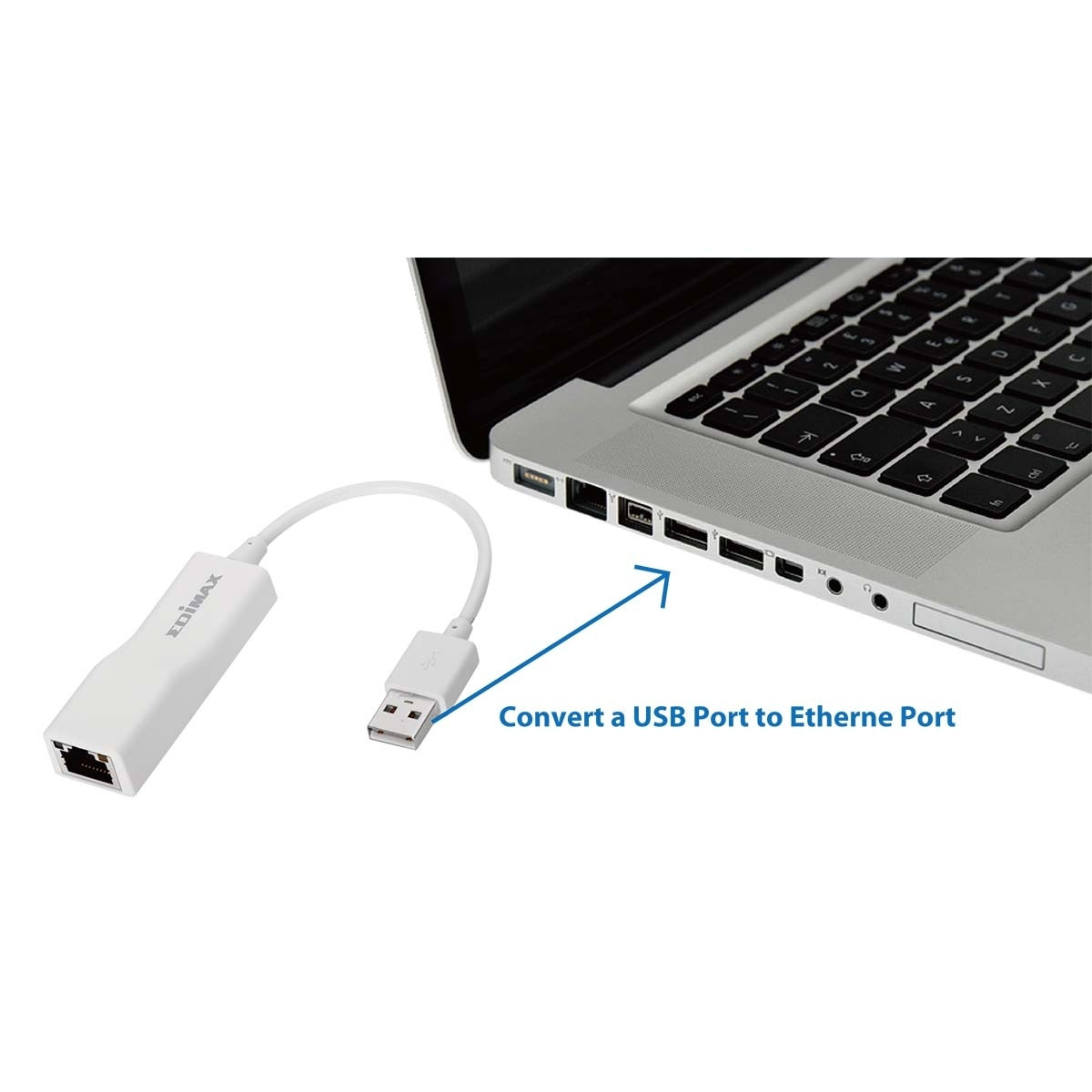 USB 2.0 Fixed Ethernet -Adapter 10/100 Mbit White