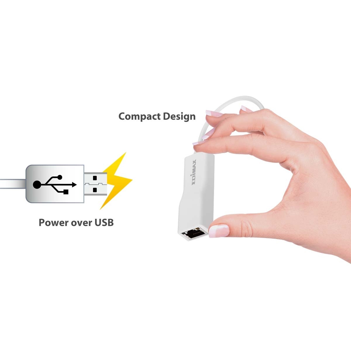 USB 2.0 Fixed Ethernet -Adapter 10/100 Mbit White