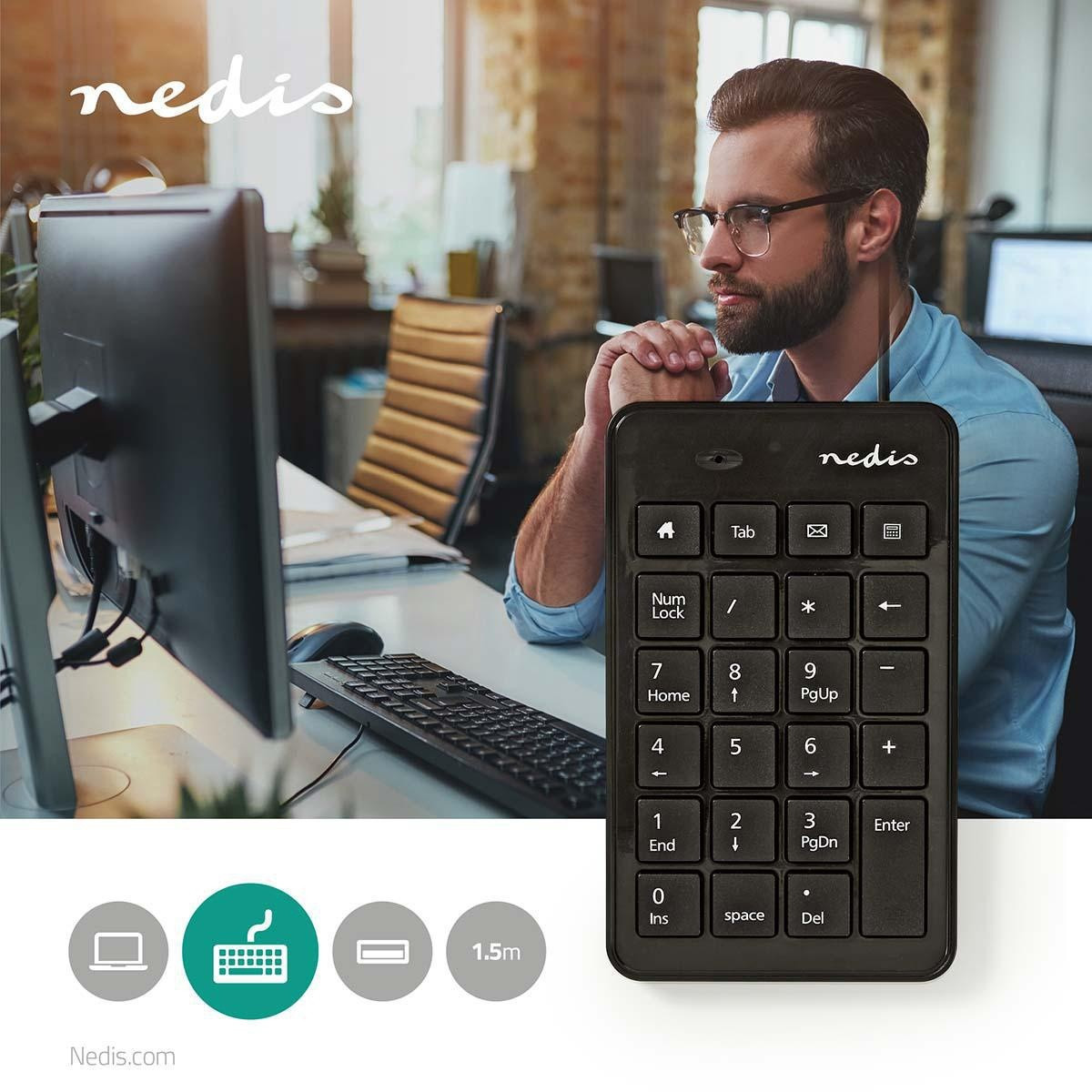 Wired Keyboard | USB-A | Office | One handed | Numeric | Numeric ke...