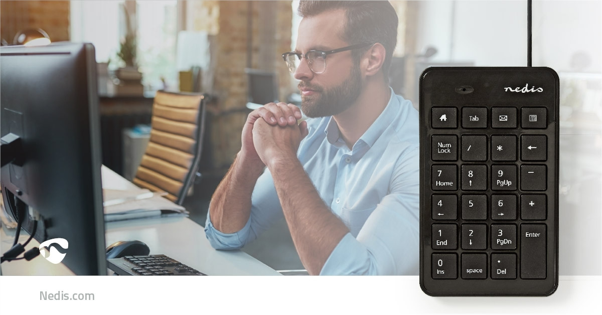 Wired Keyboard | USB-A | Office | One handed | Numeric | Numeric ke...