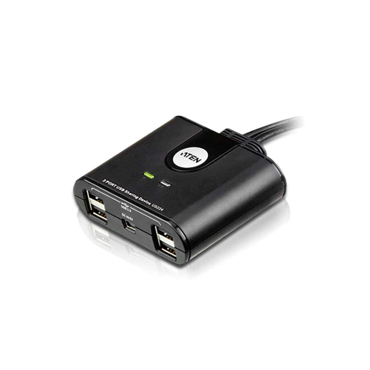 Interruptor USB de 2 portas preto