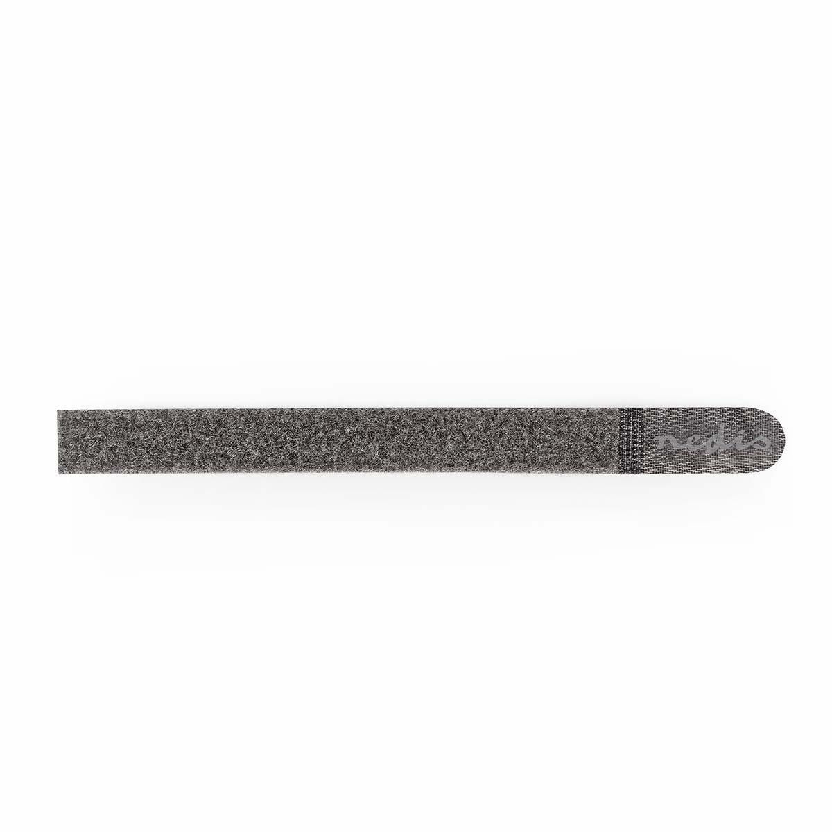 Hook and Loop Cable Ties | Plastic bag | Gray | 10 pieces.