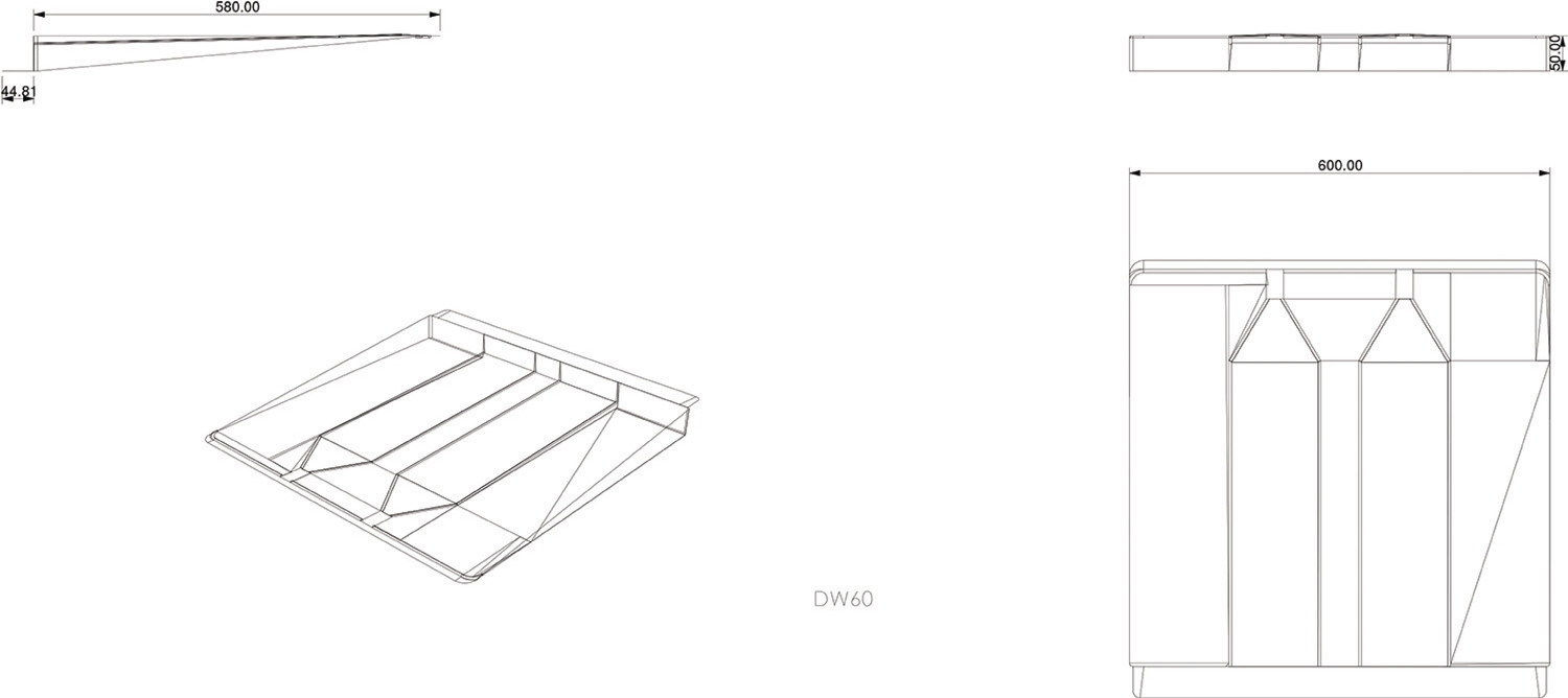 D60 Drip tray Dishwasher 59.6 cm White