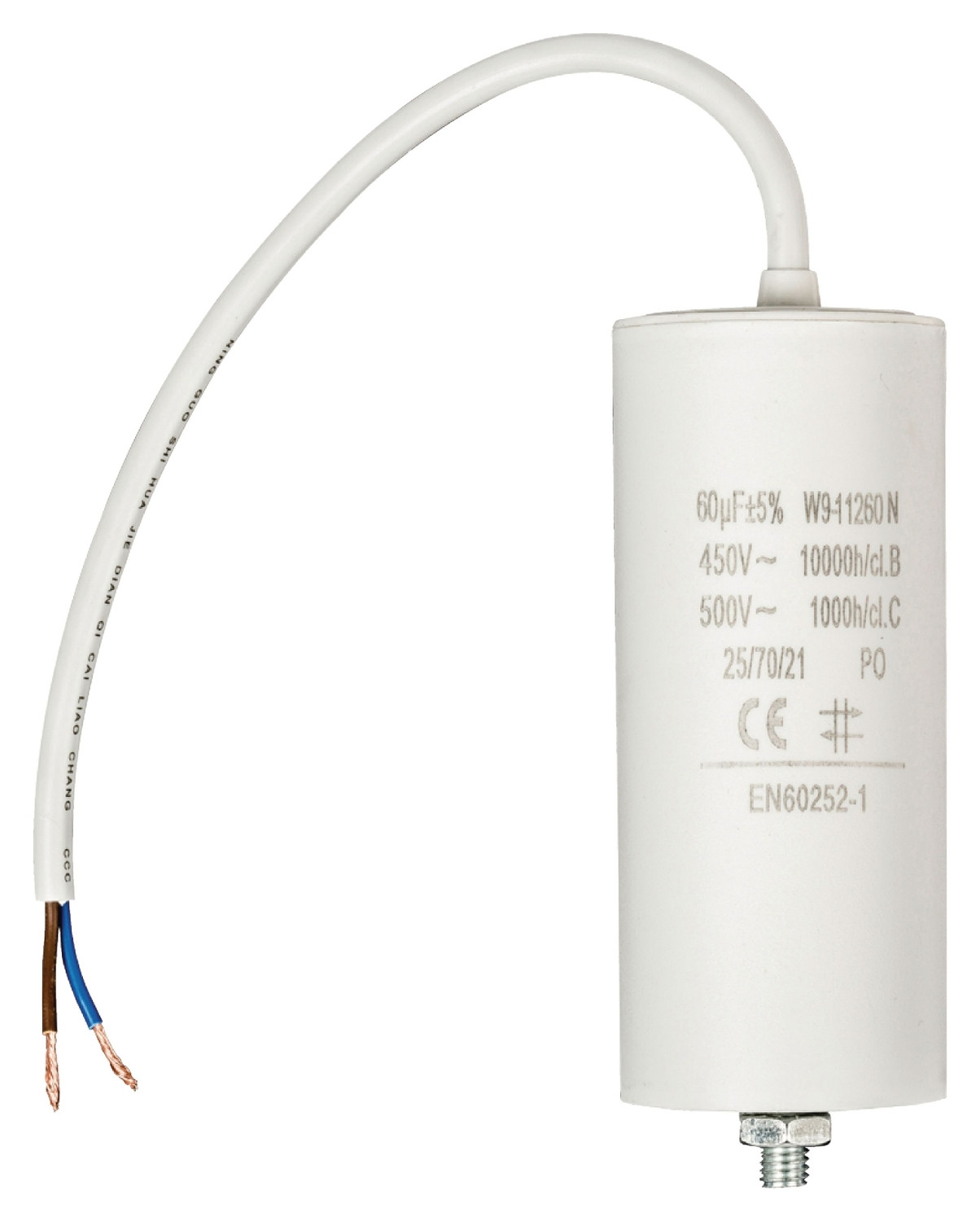 Capacitor 450V + Cable 60.0uf / 450 V + cable