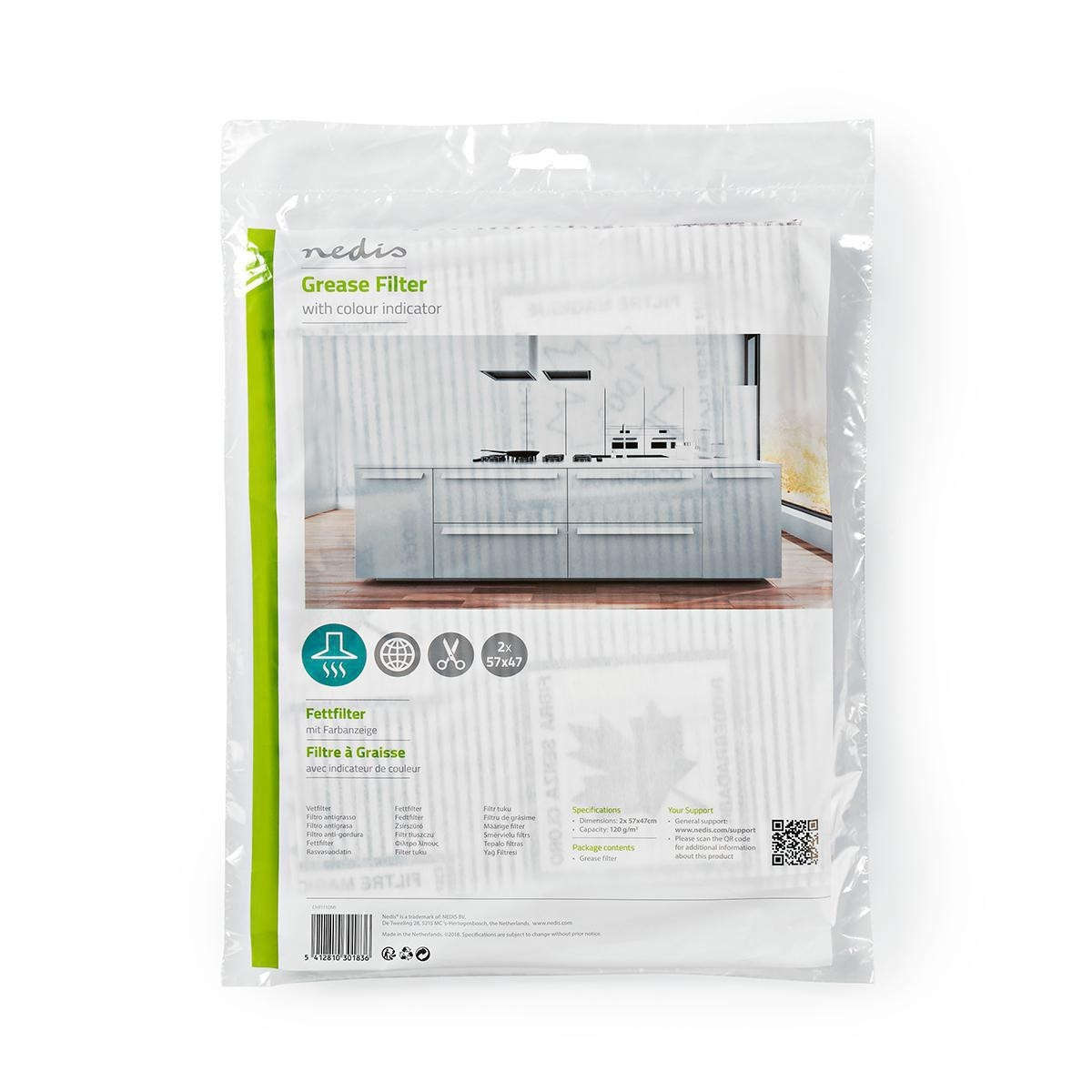 Stove fan grease filter | 57 x 47 cm | Replacement indicator | Hack...
