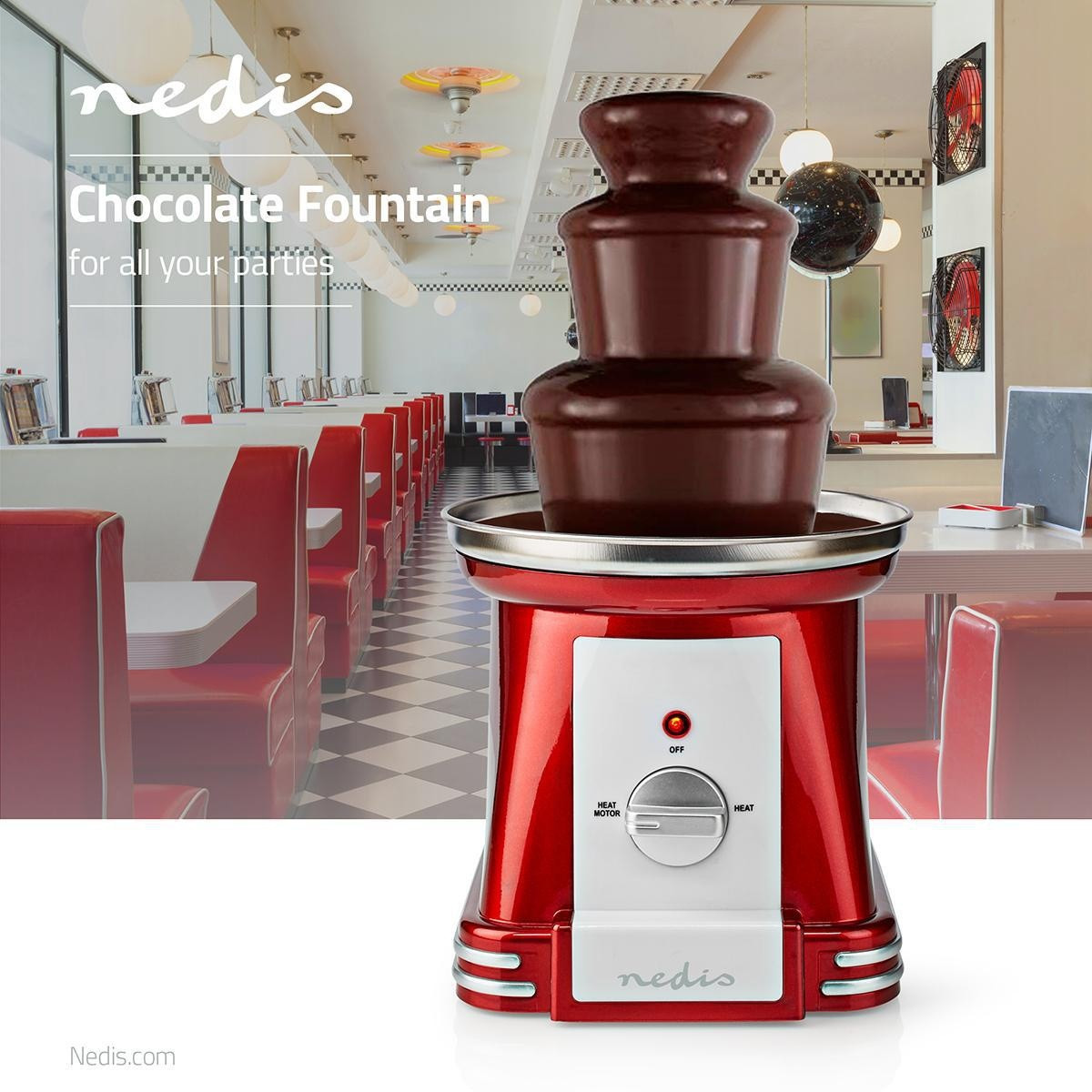 Chocoladefonteinen | 90 W | Rood Wit