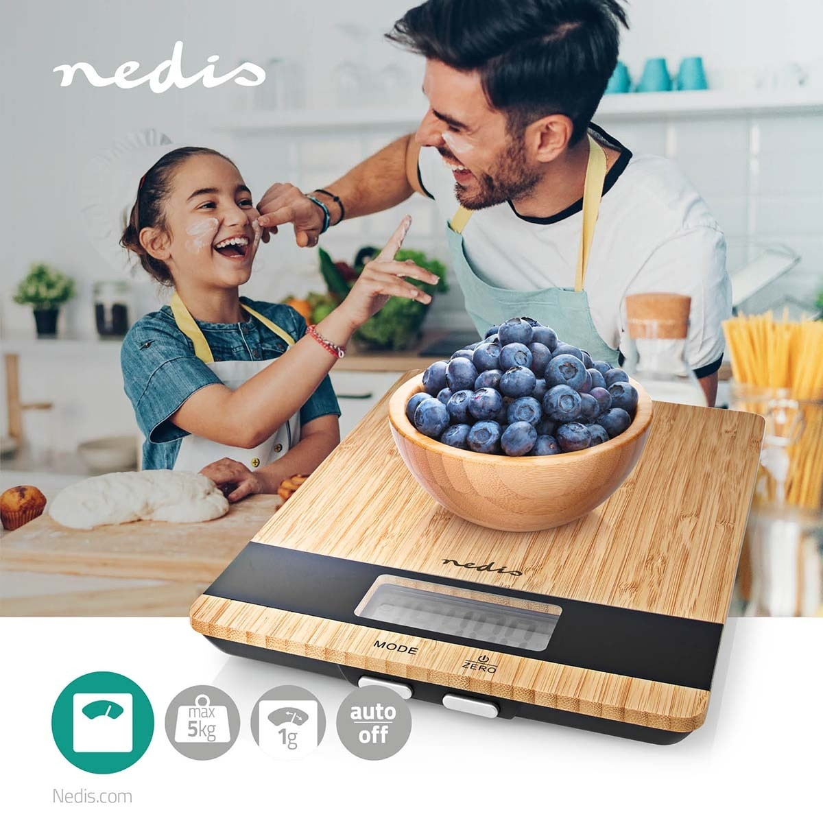 Kitchen scale | Digital | Plastic / Wood | Brown