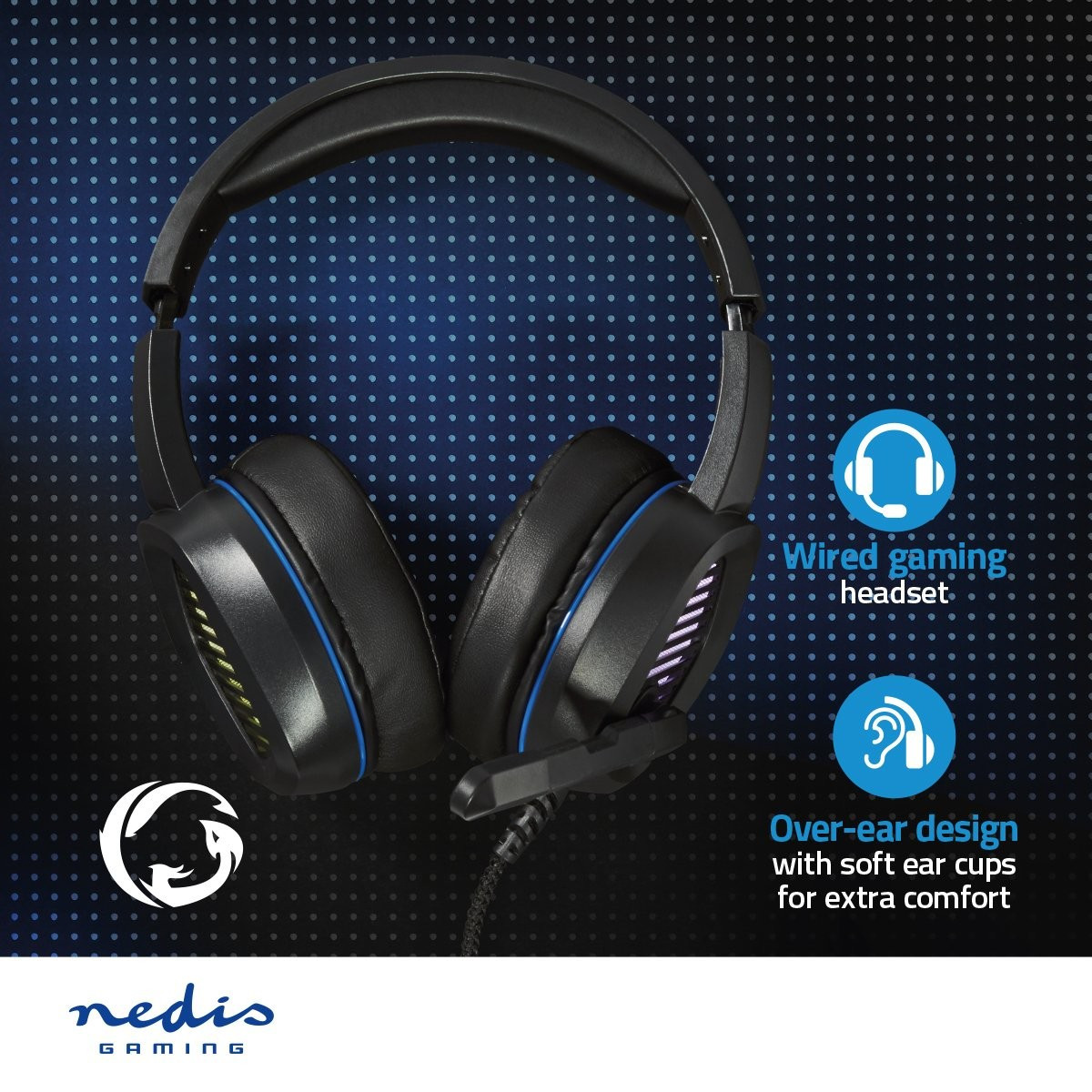 Cuffia da gioco | Over-Ear | Surround | USB Type-A | Microfono Vikb...
