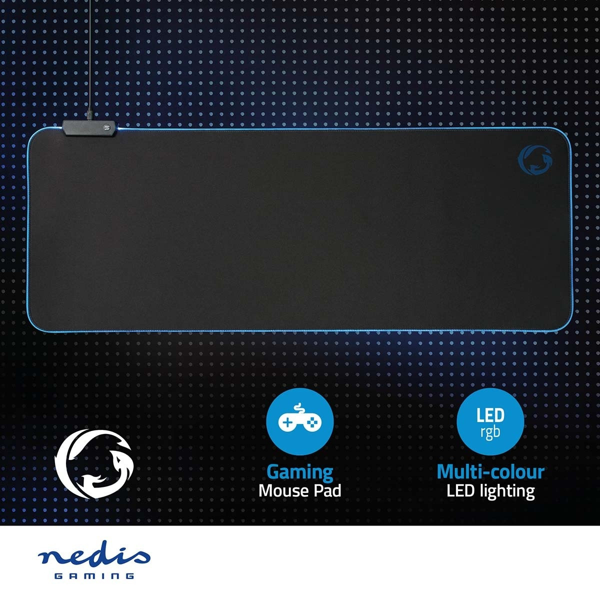 Mousepad da gioco | Gomma / Microfibra | Nero