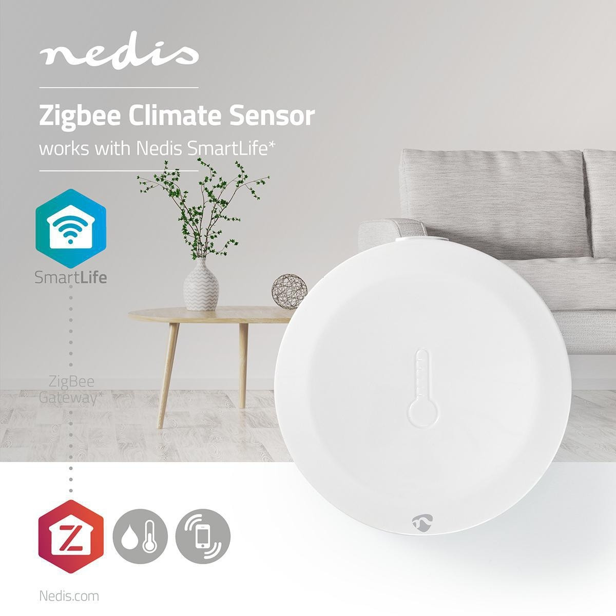 SmartLife Climate Sensor | Zigbee 3.0 | Battery powered | Android™ ...