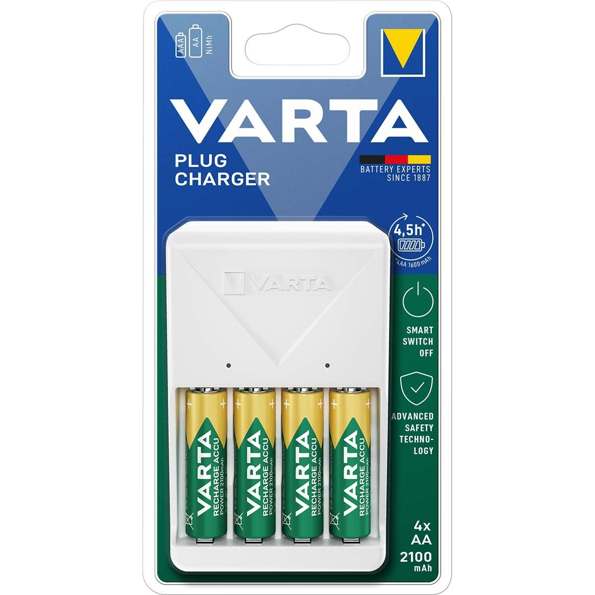 Oplader 4x AA 2100 mAh