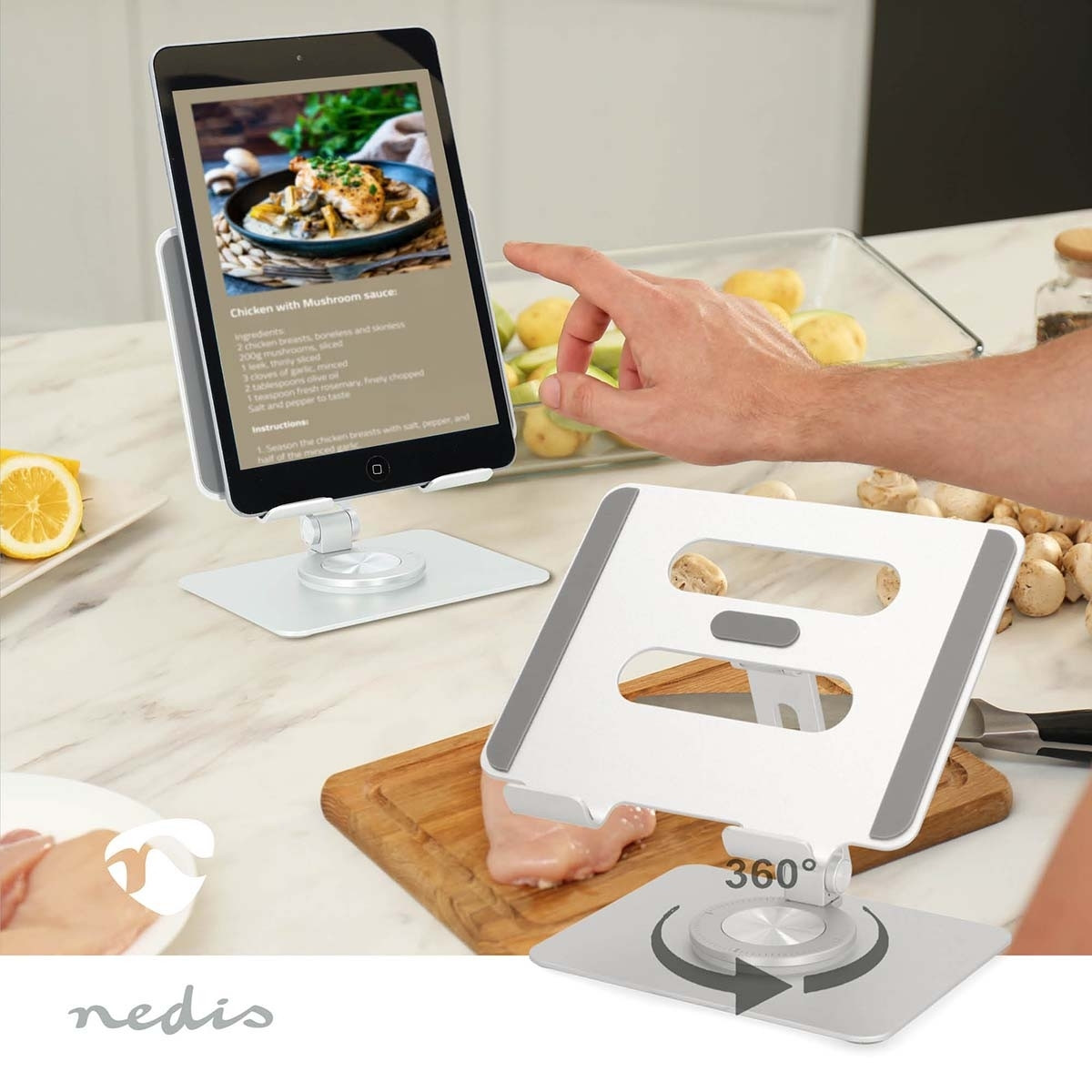 Tablet Stand | Stand | Full Motion | Silver