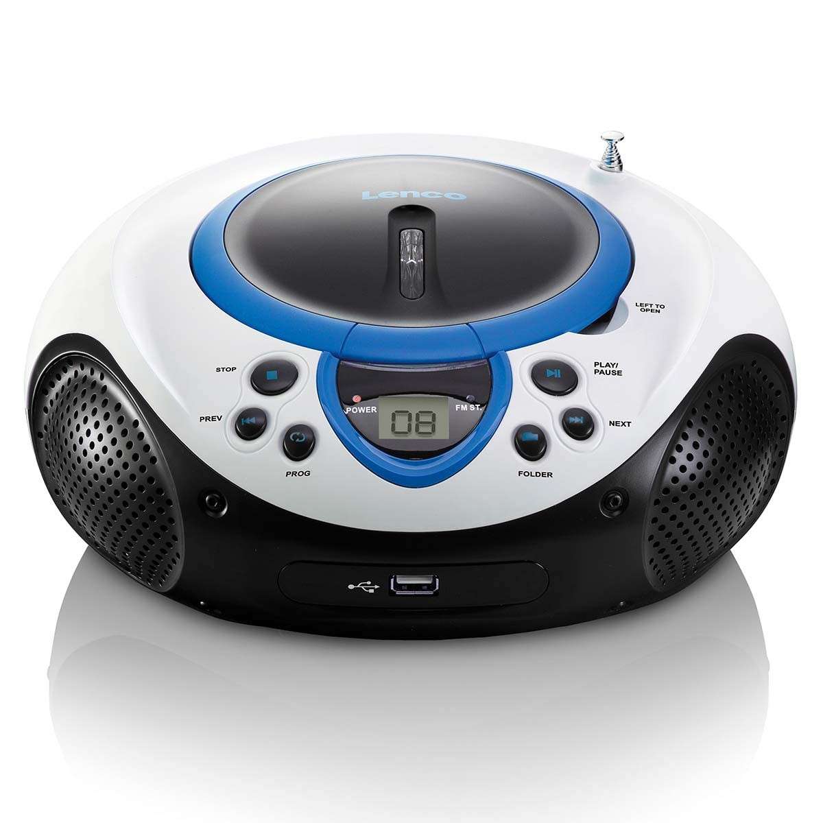 Radio FM portatile Lettore CD e USB Blu