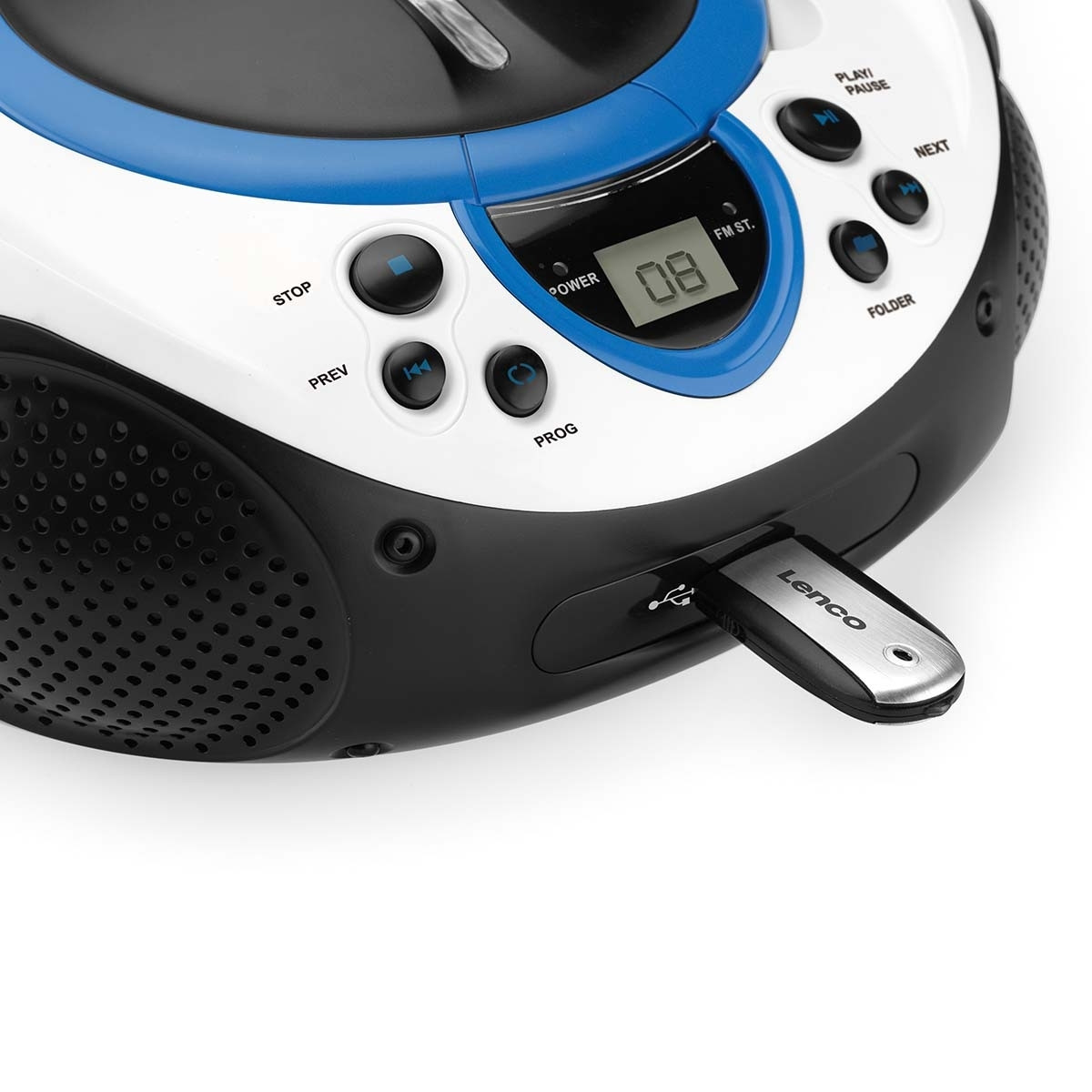 Radio FM portatile Lettore CD e USB Blu