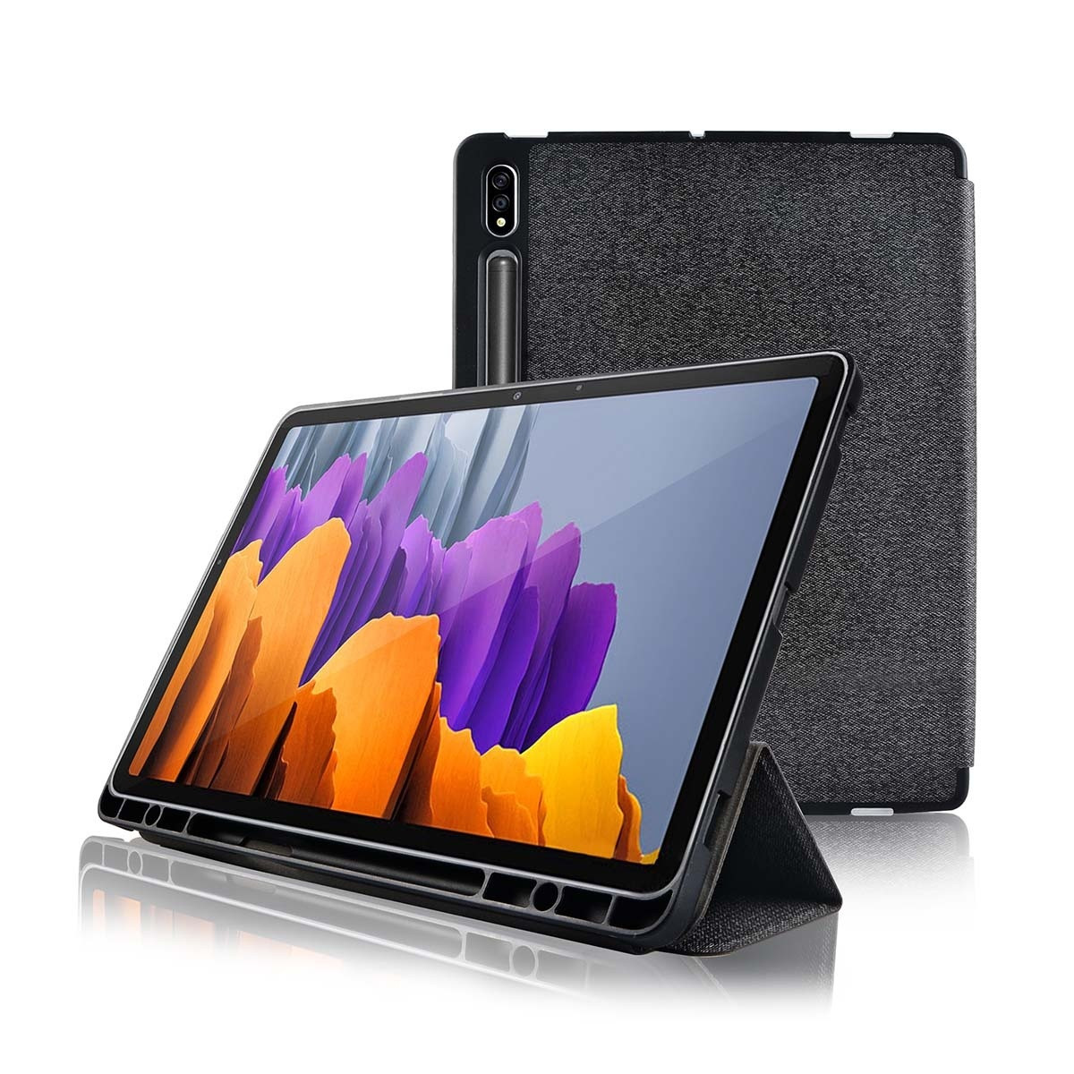 Tablet Folio Case | Galaxy Tab S7 | Auto-wake function | Black / Gr...