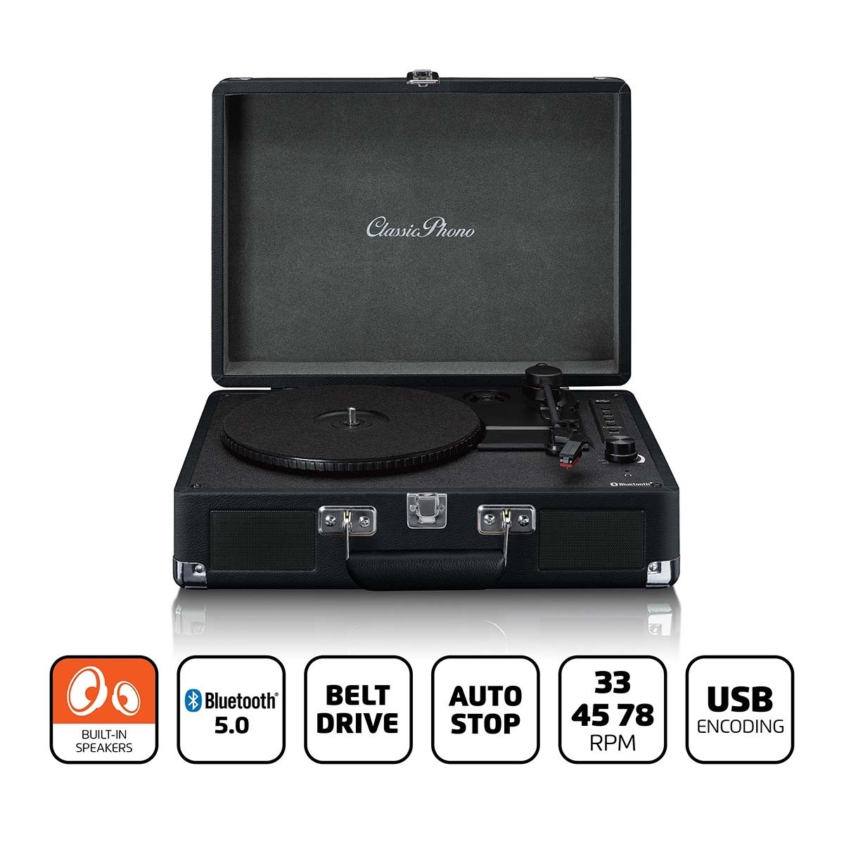 Tocadiscos retro BT USB play/encode Aux
