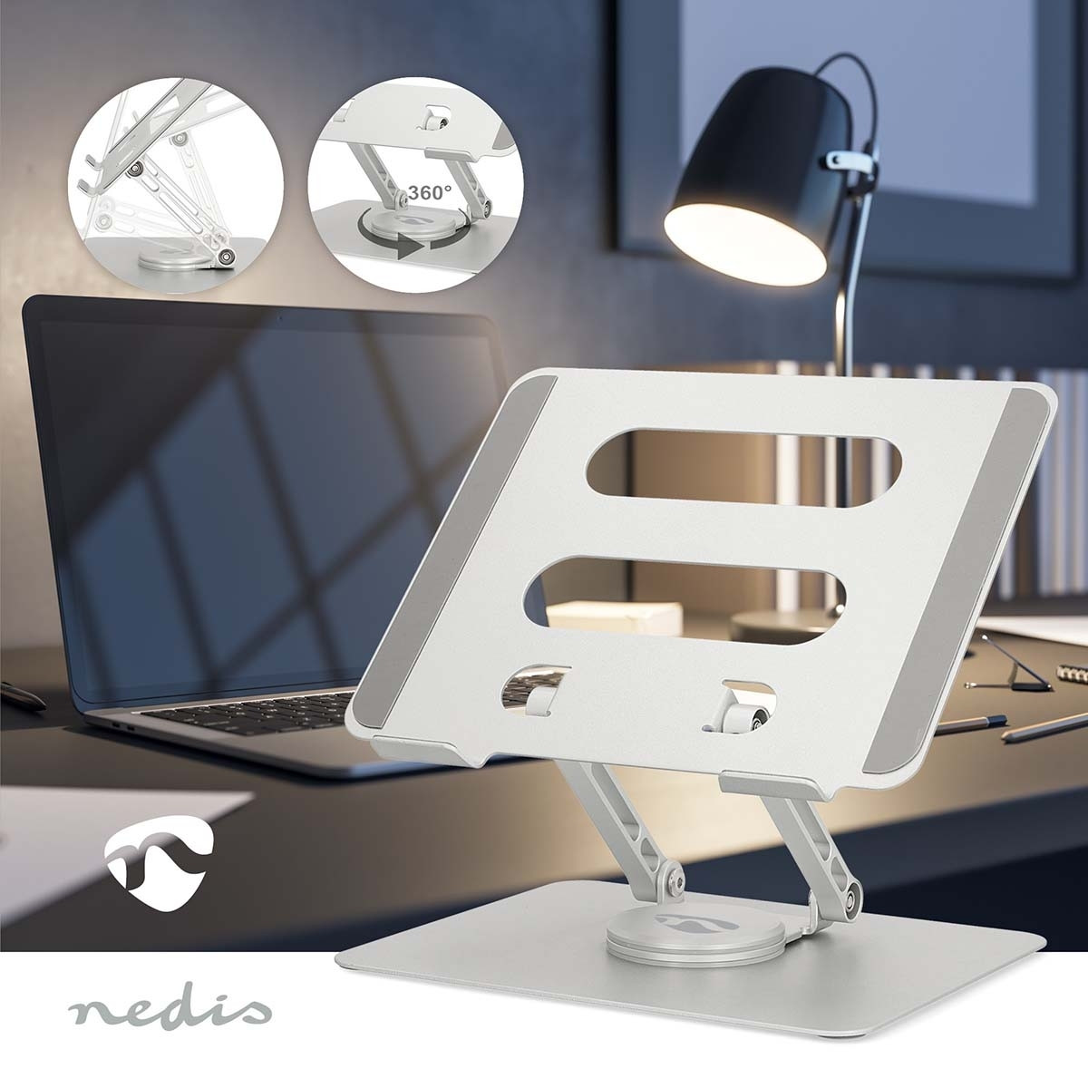 Notebook Stand | 17 " | Without Lighting | Foldable | Rotatable 360...
