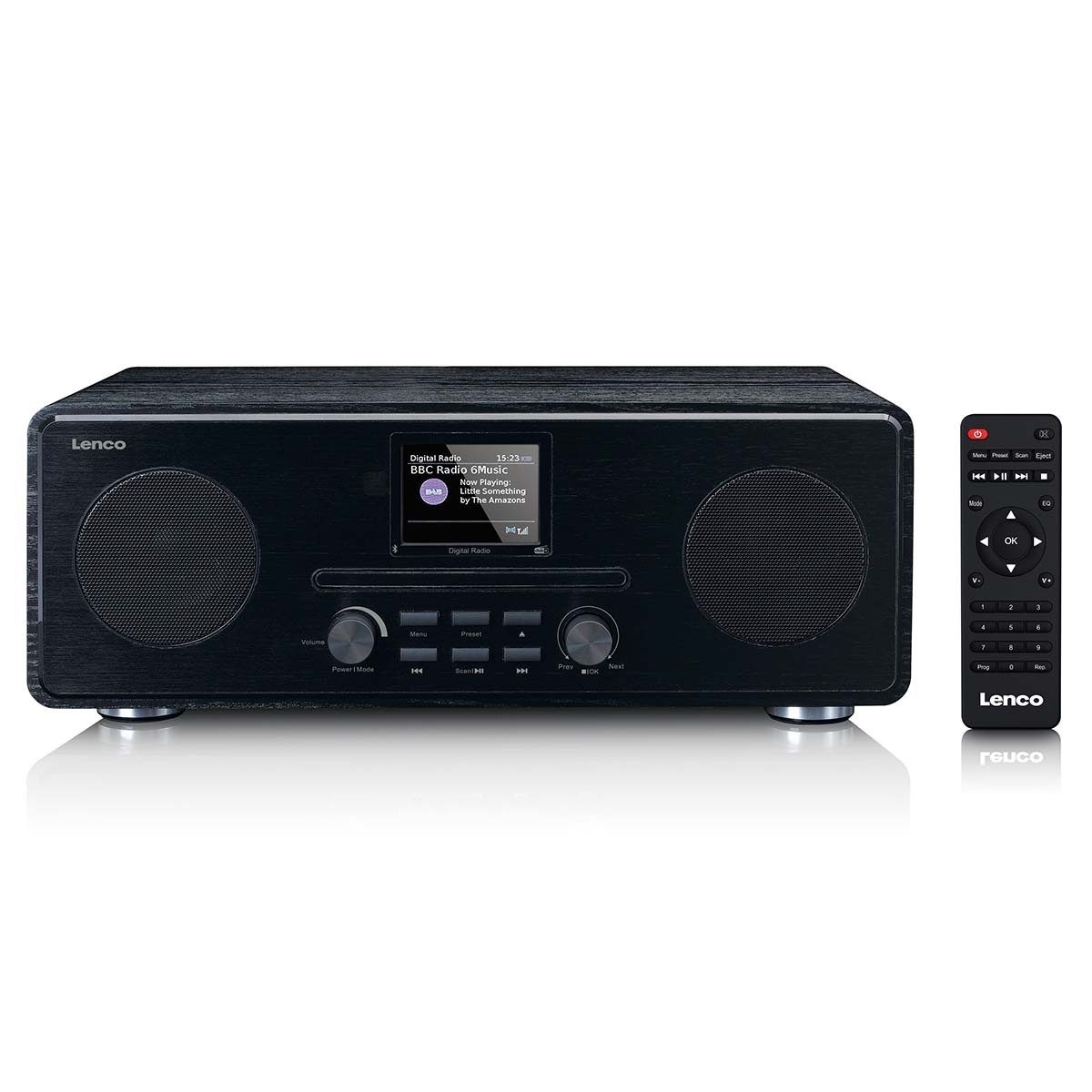 Rádio DAB+ FM com CD MP3 player Bluetooth Preto