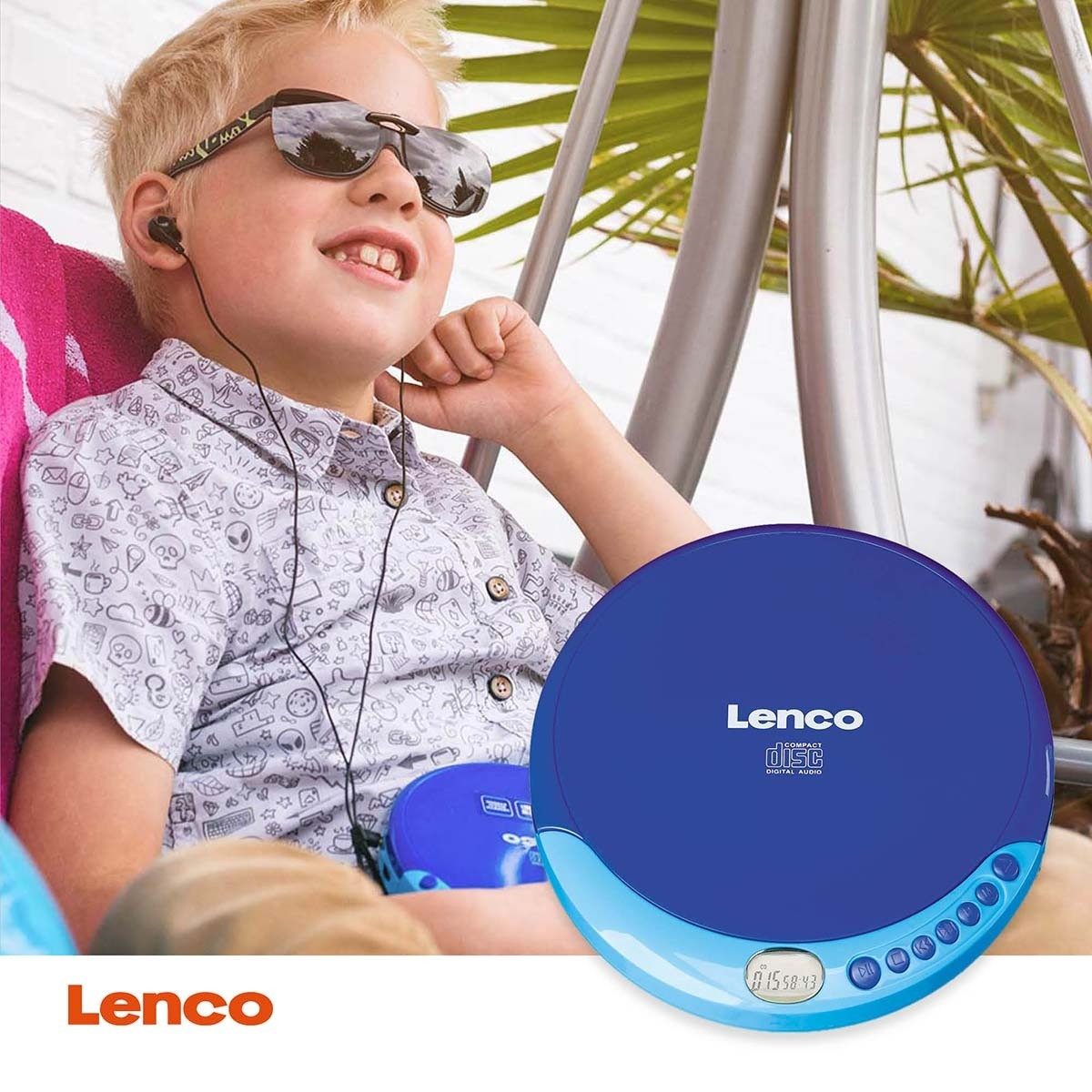 Portable CD player with charge function Blue