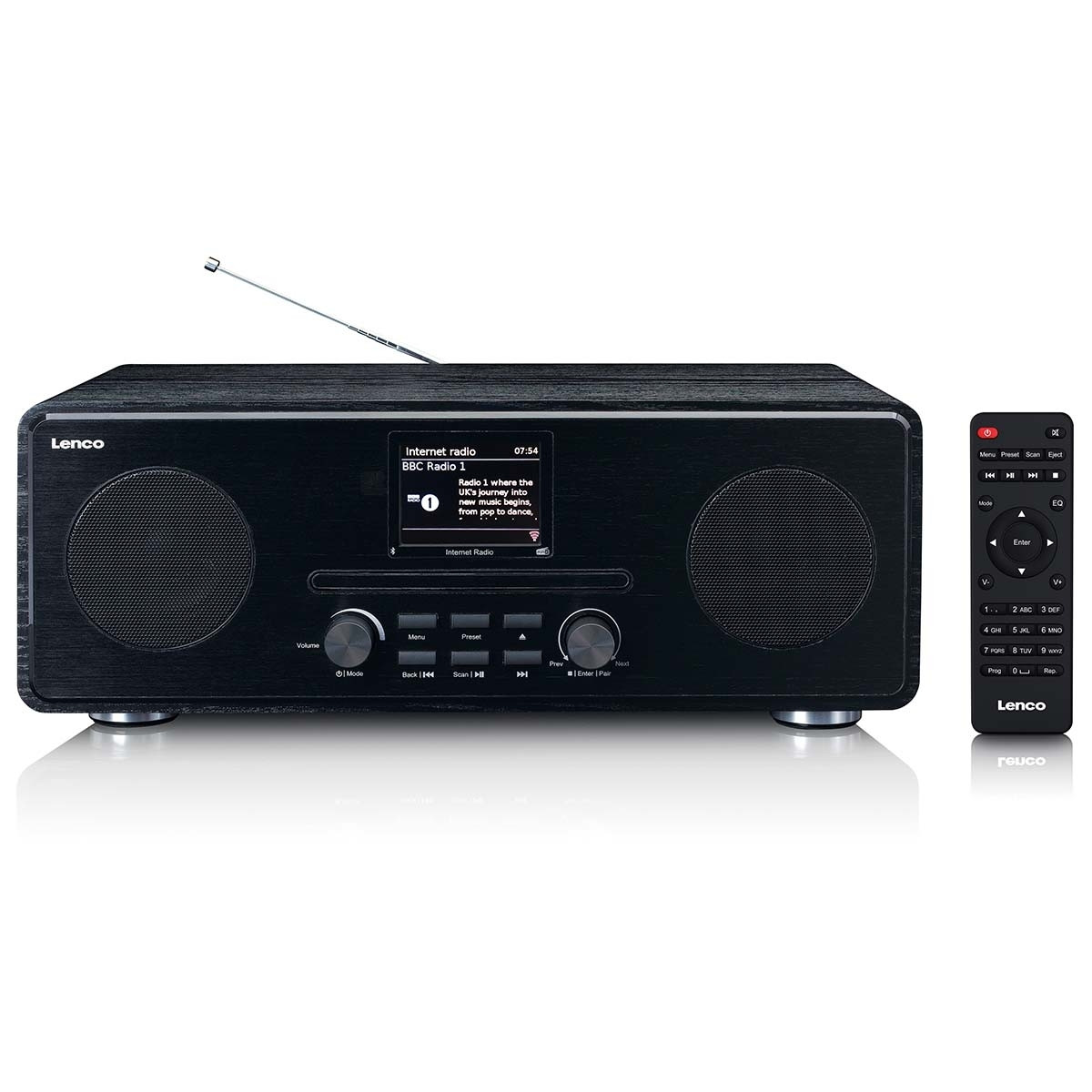 Internet / DAB+ / Rádio FM com leitor de CD e Bluetooth® Preto