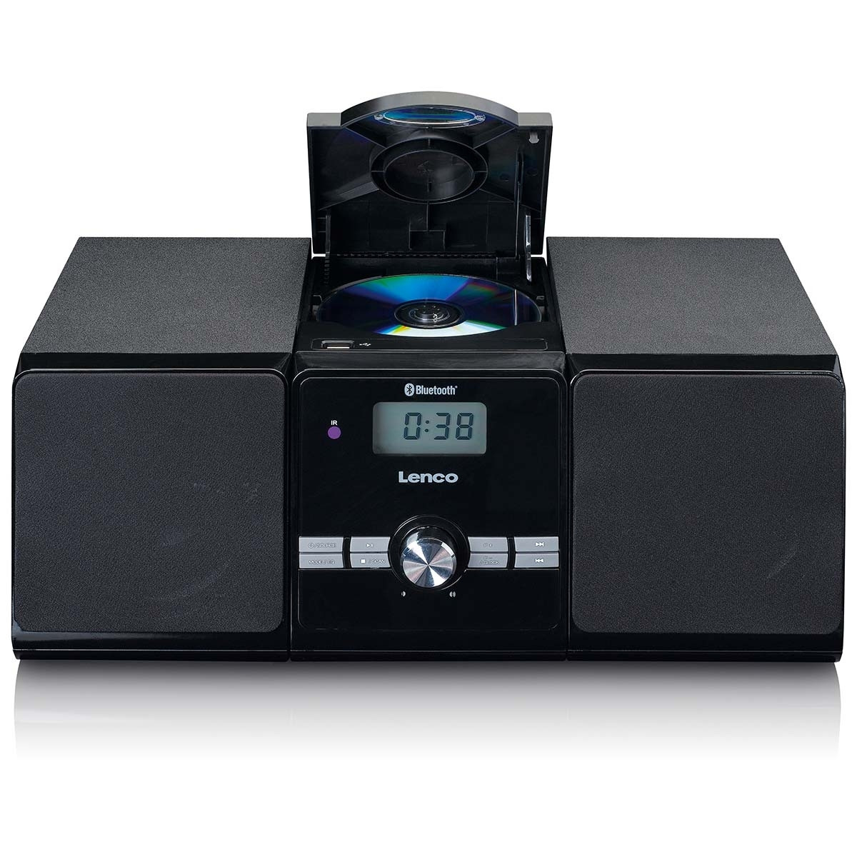 Micro set with CD/MP3 Bluetooth USB Remote Control Black