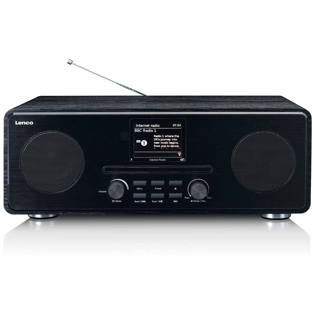 Internet / DAB+ / Rádio FM com leitor de CD e Bluetooth® Preto