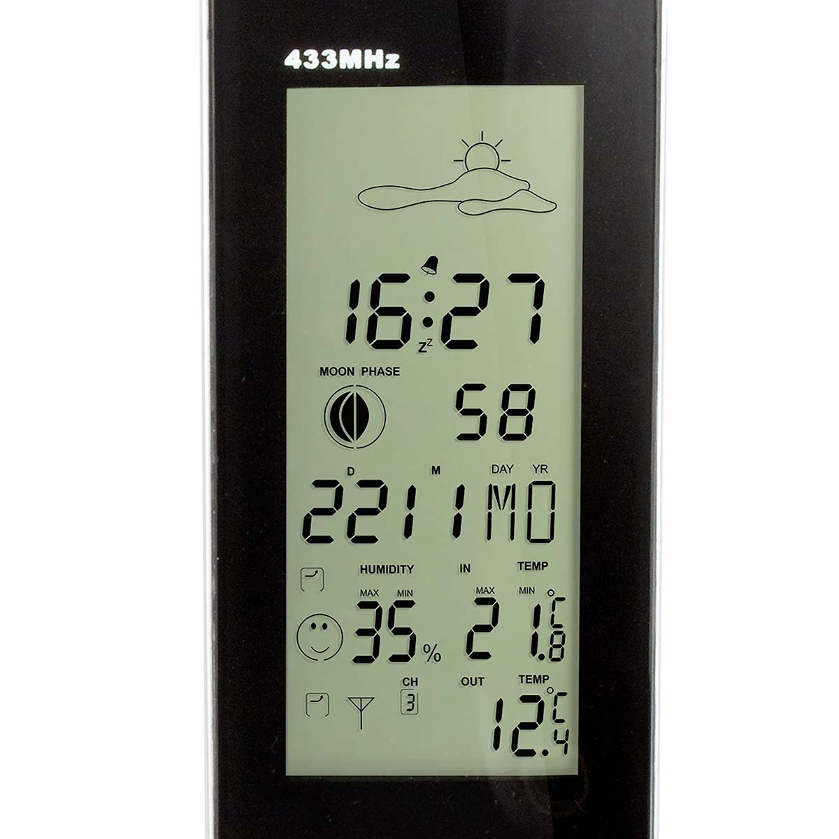 Weather station with wireless sensor Black / Silver